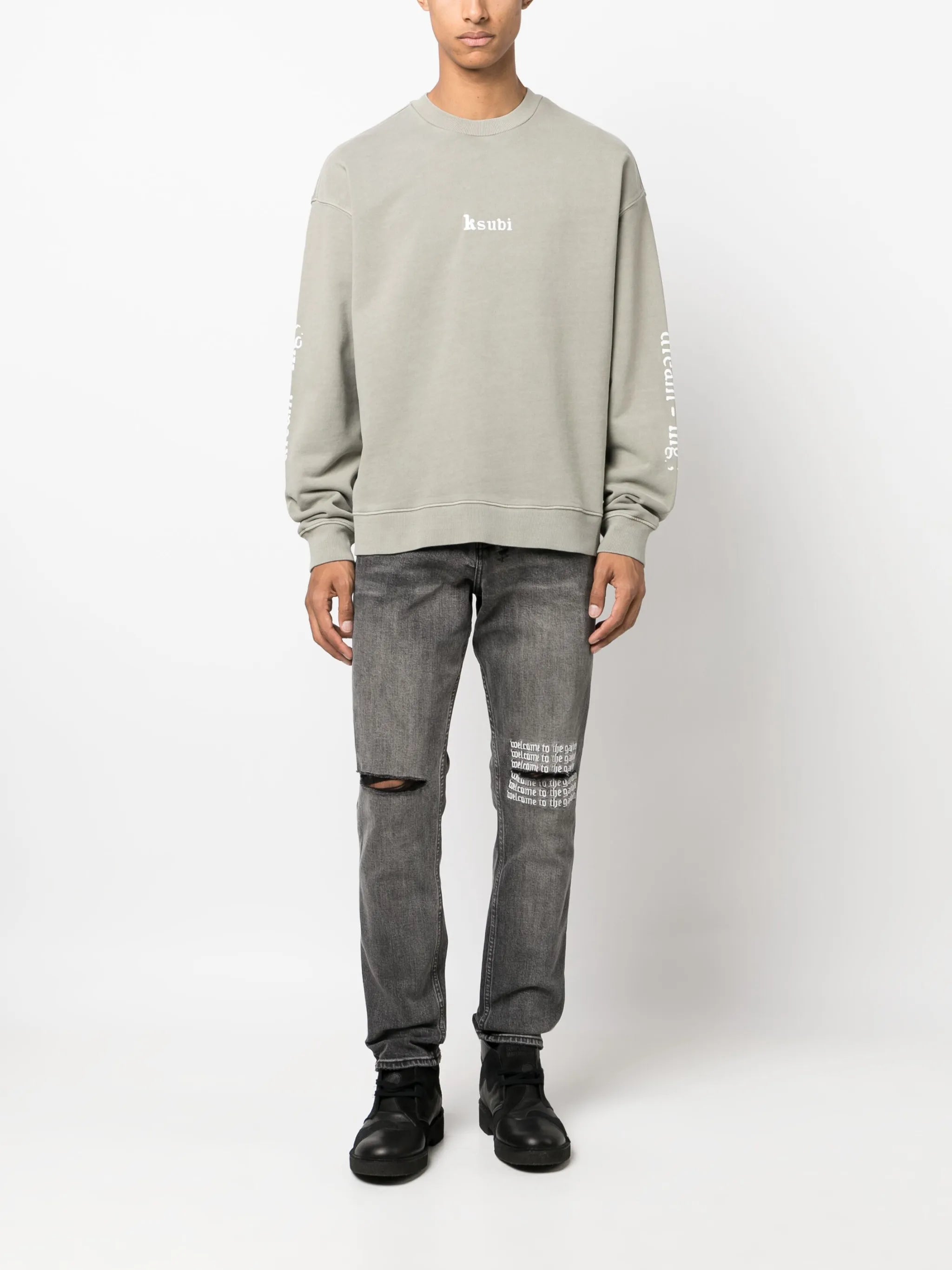logo-print jersey sweatshirt