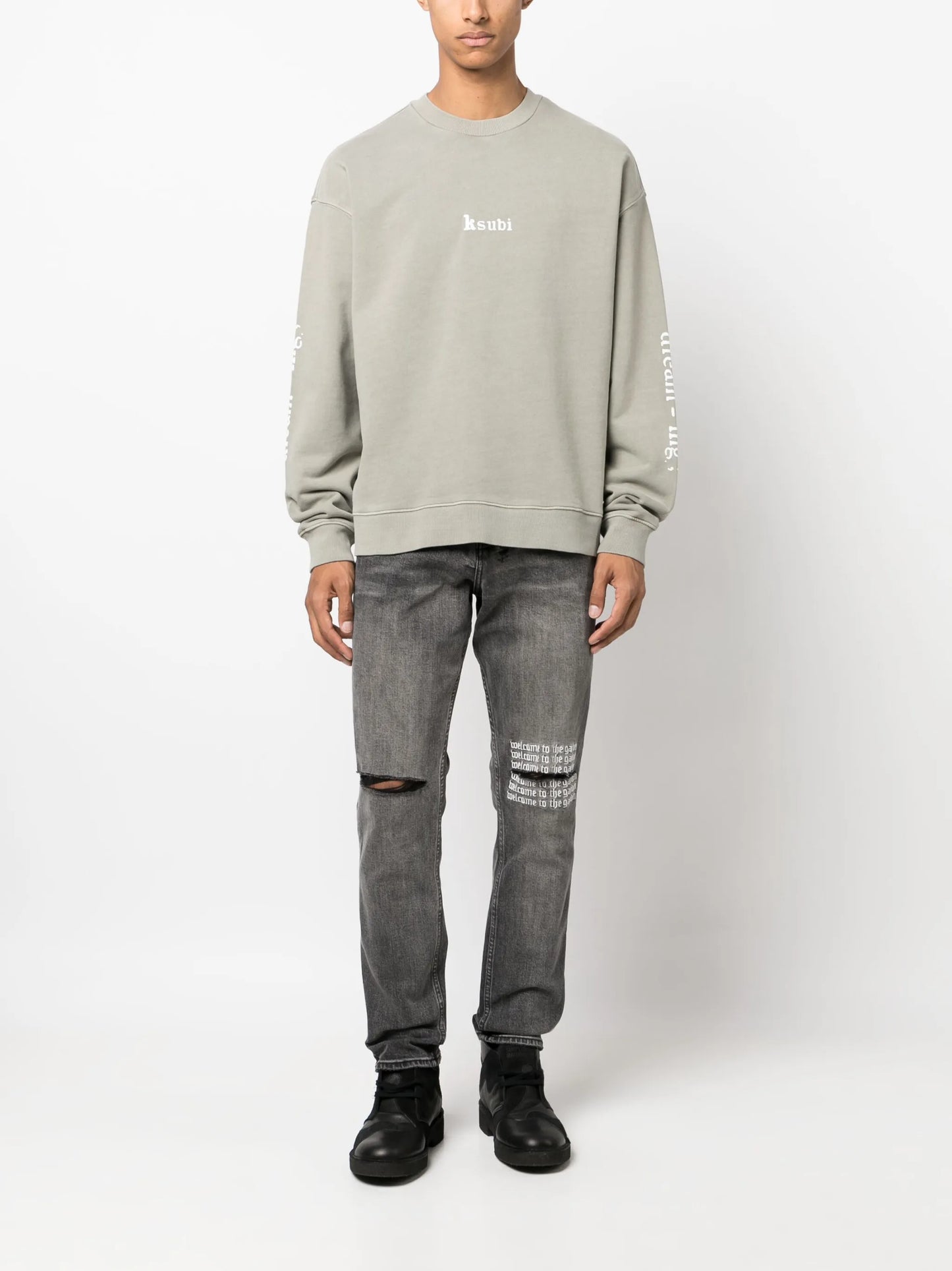 logo-print jersey sweatshirt
