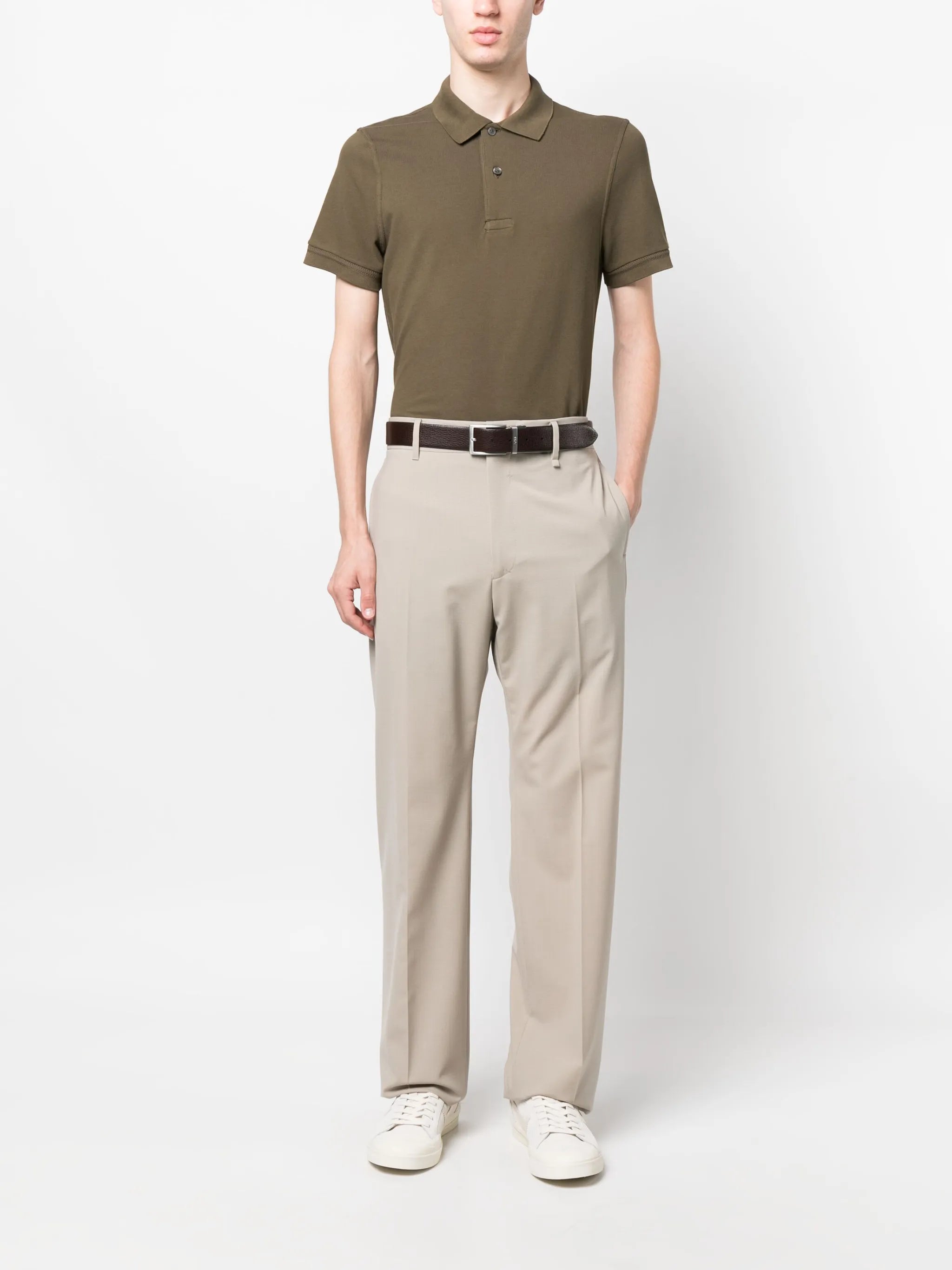 piqué-weave polo shirt