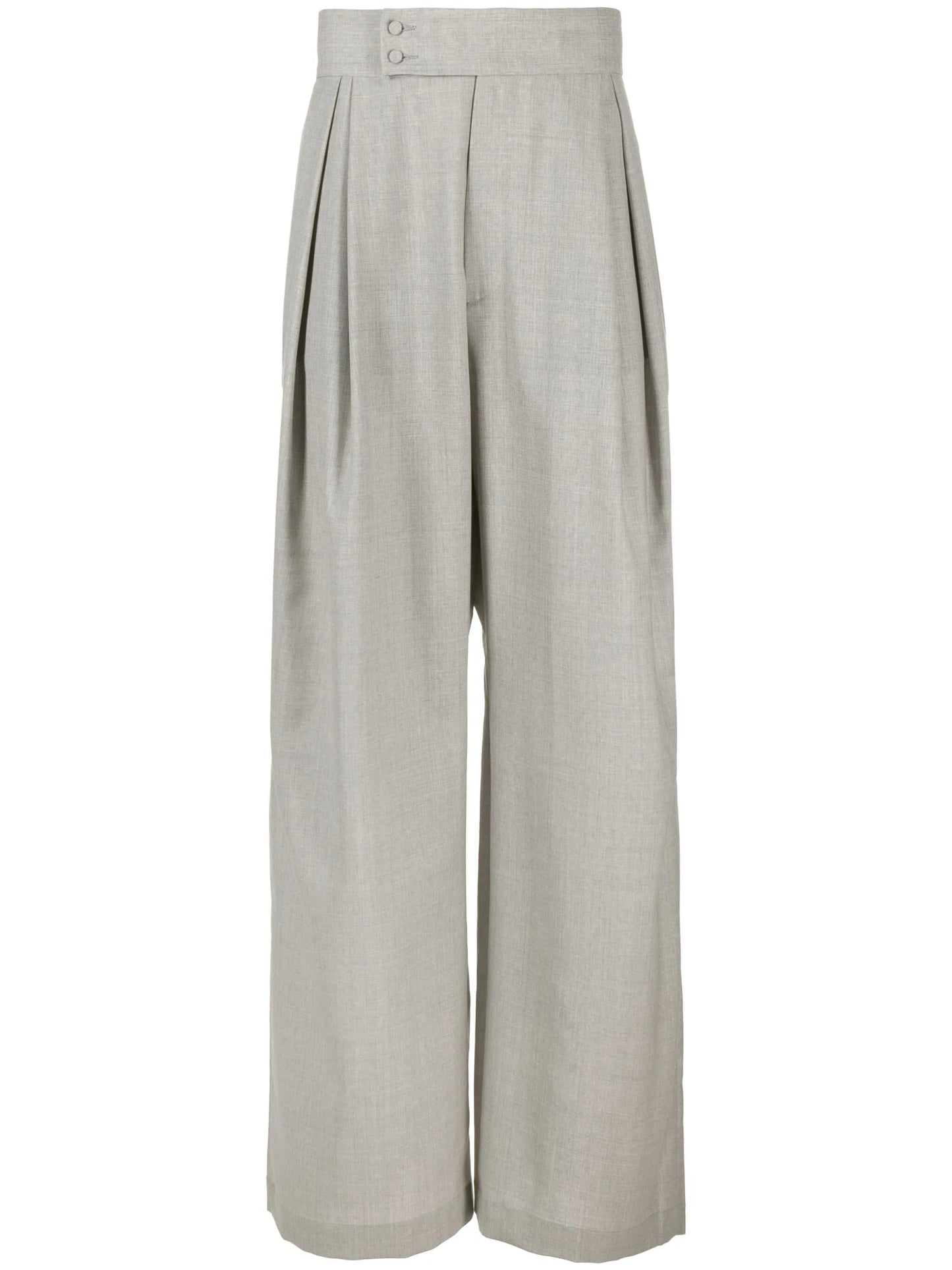 high-waisted wide-leg wool trousers