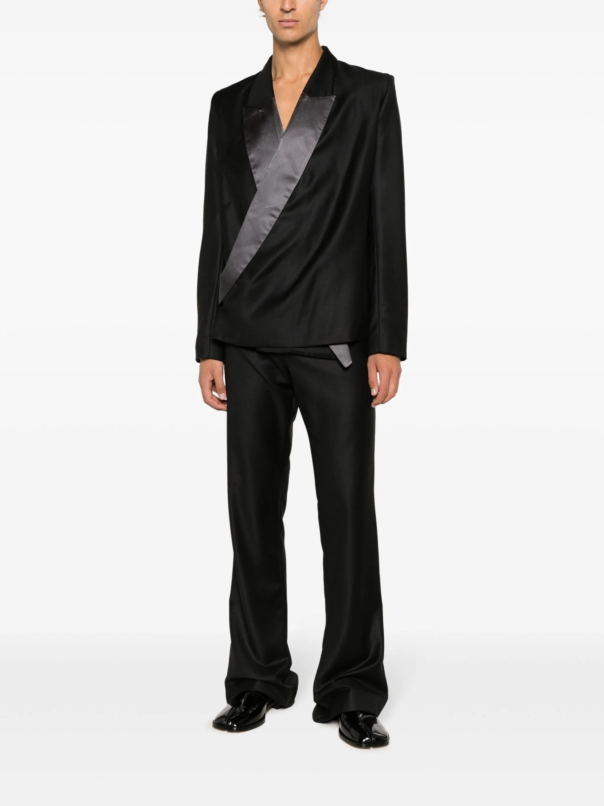 wide leg wool trousers