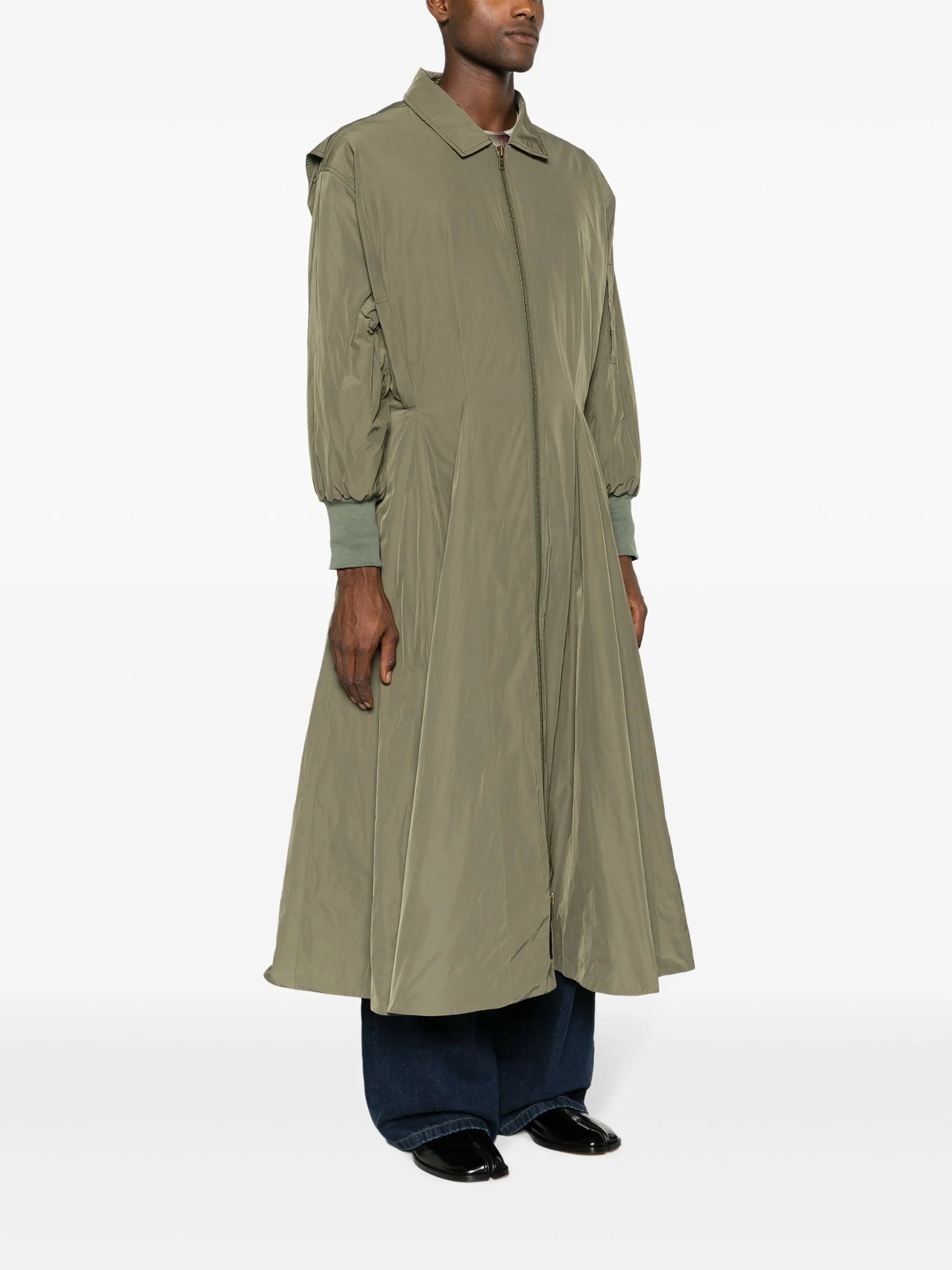 godet bomber gown coat