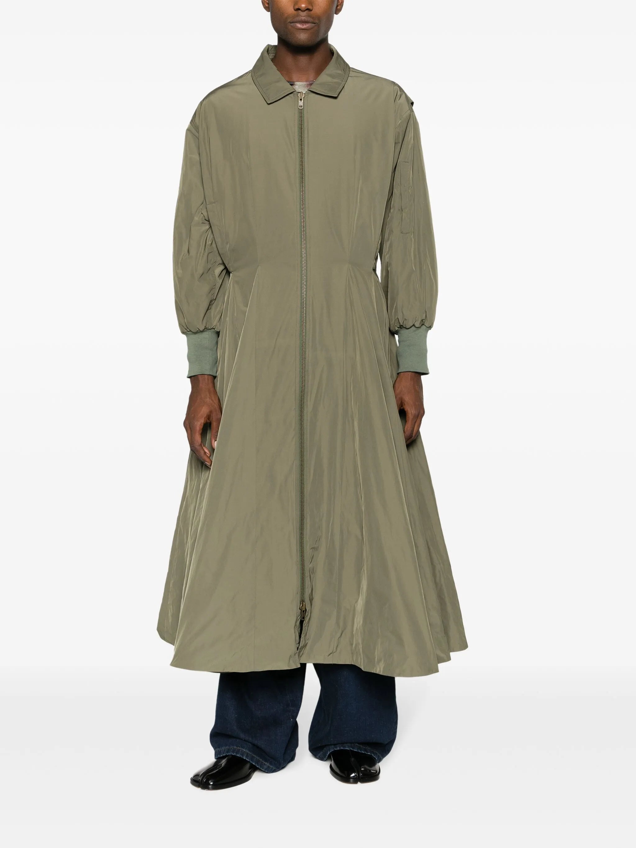 godet bomber gown coat