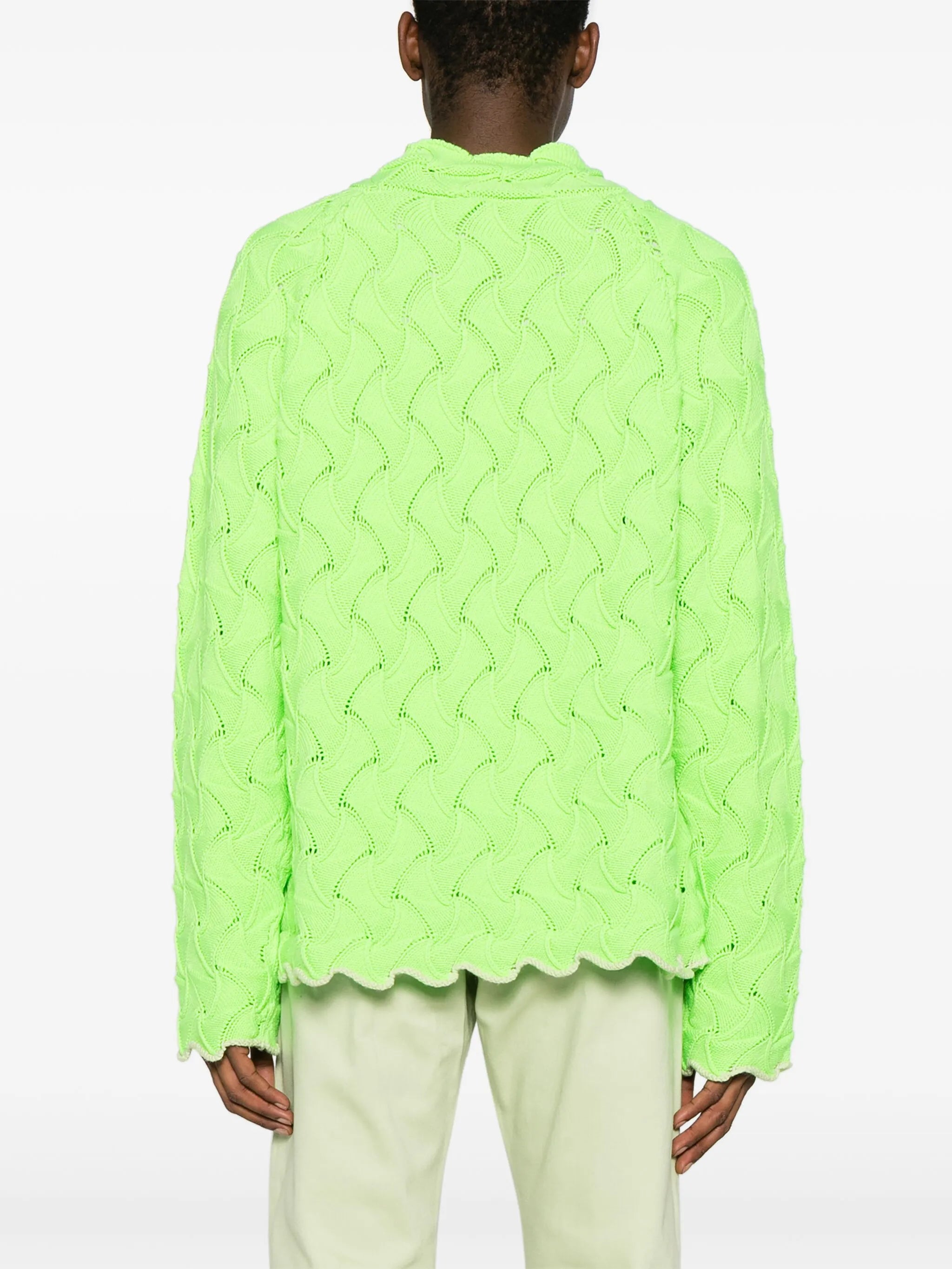 3D-knit merino-wool zip-up cardigan