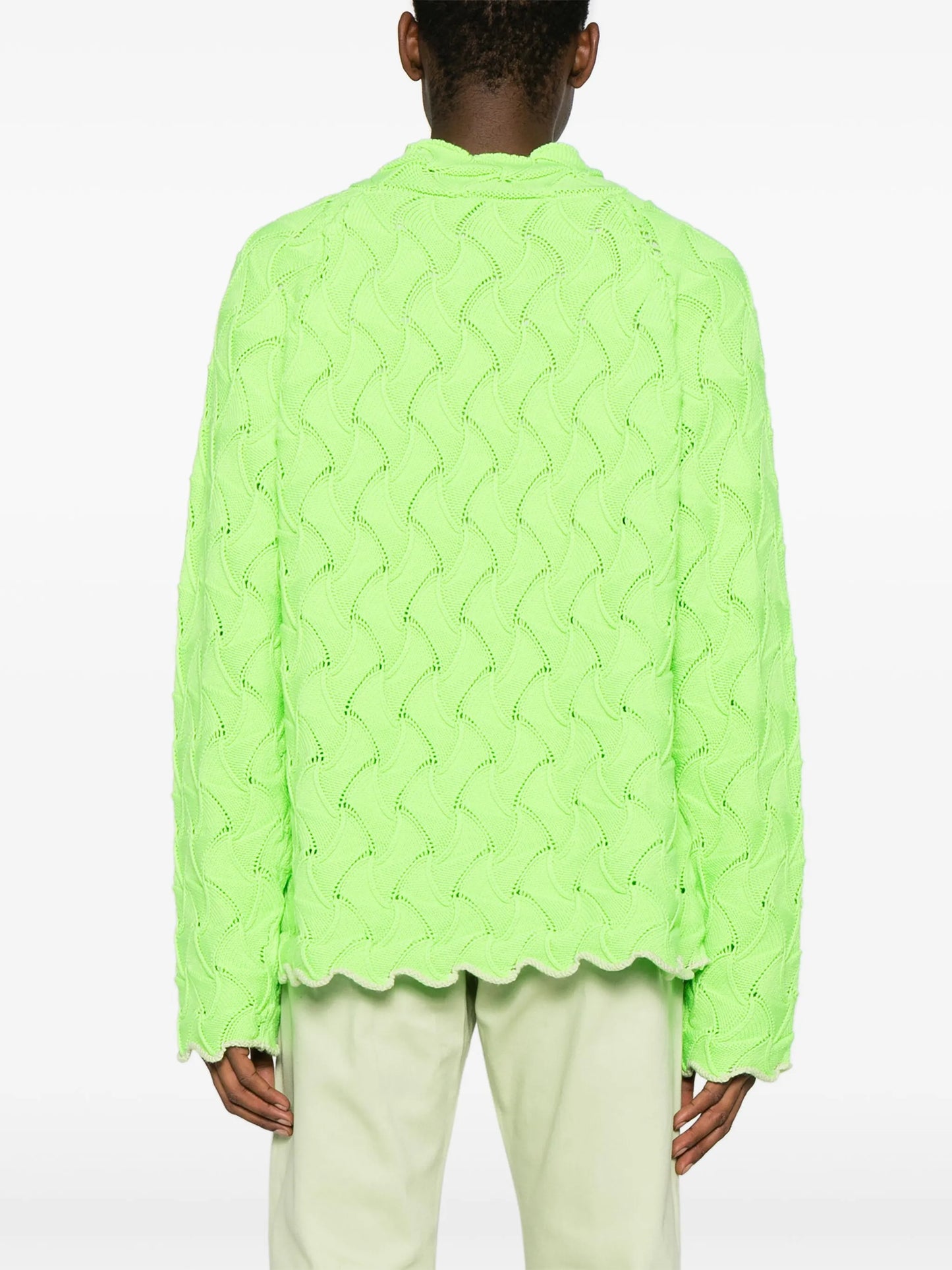 3D-knit merino-wool zip-up cardigan