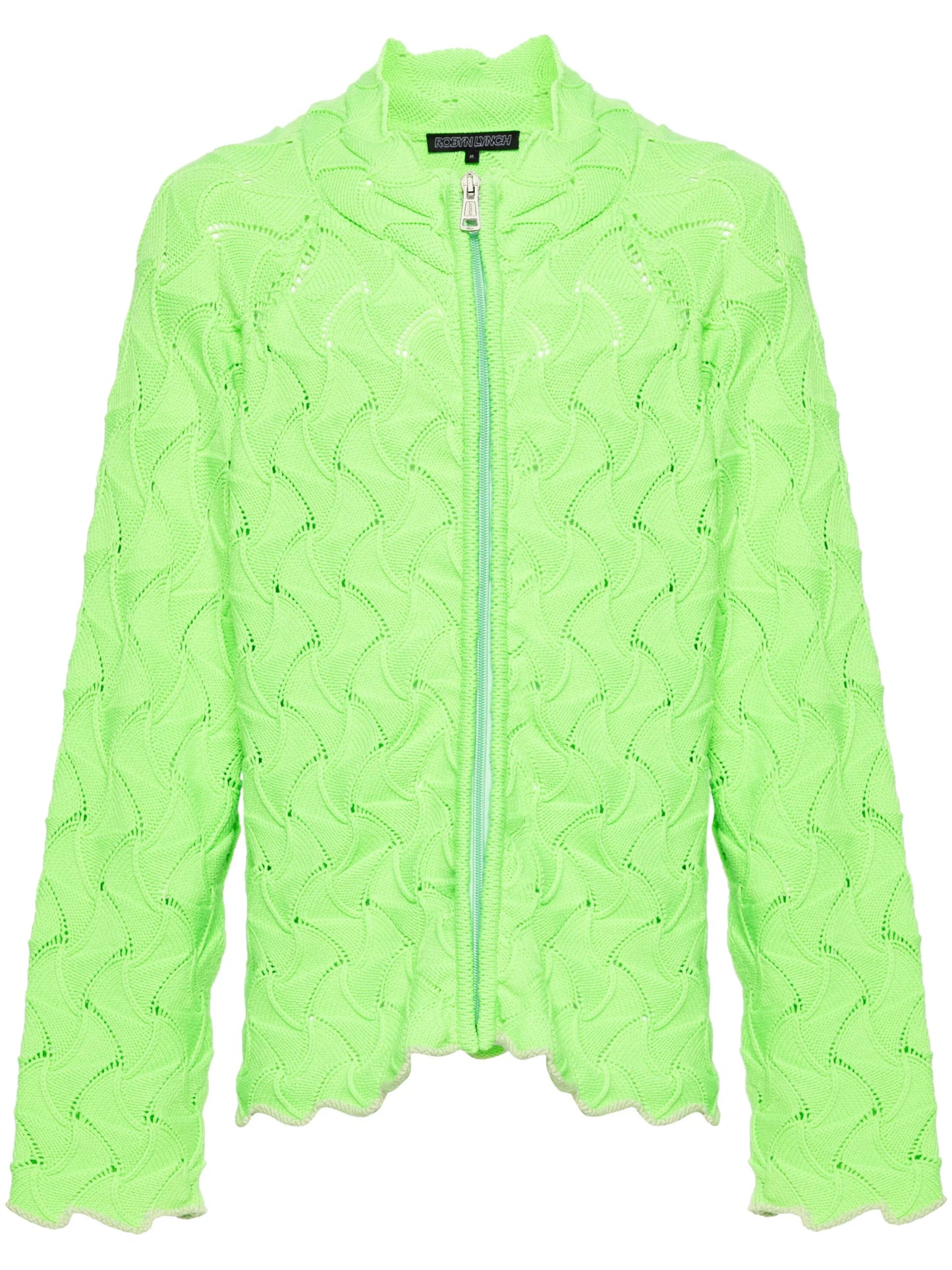 3D-knit merino-wool zip-up cardigan