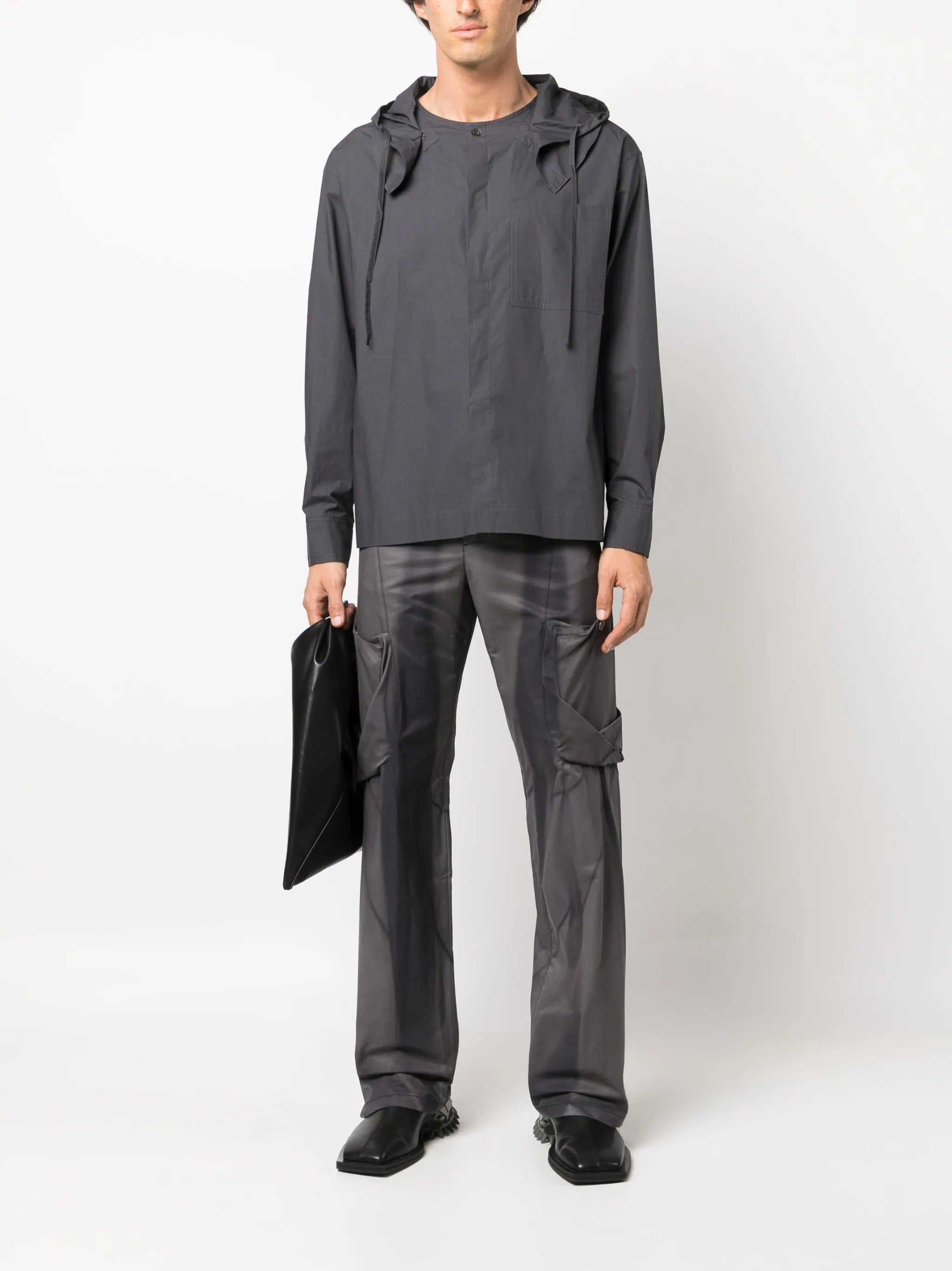 draped straight-leg trousers