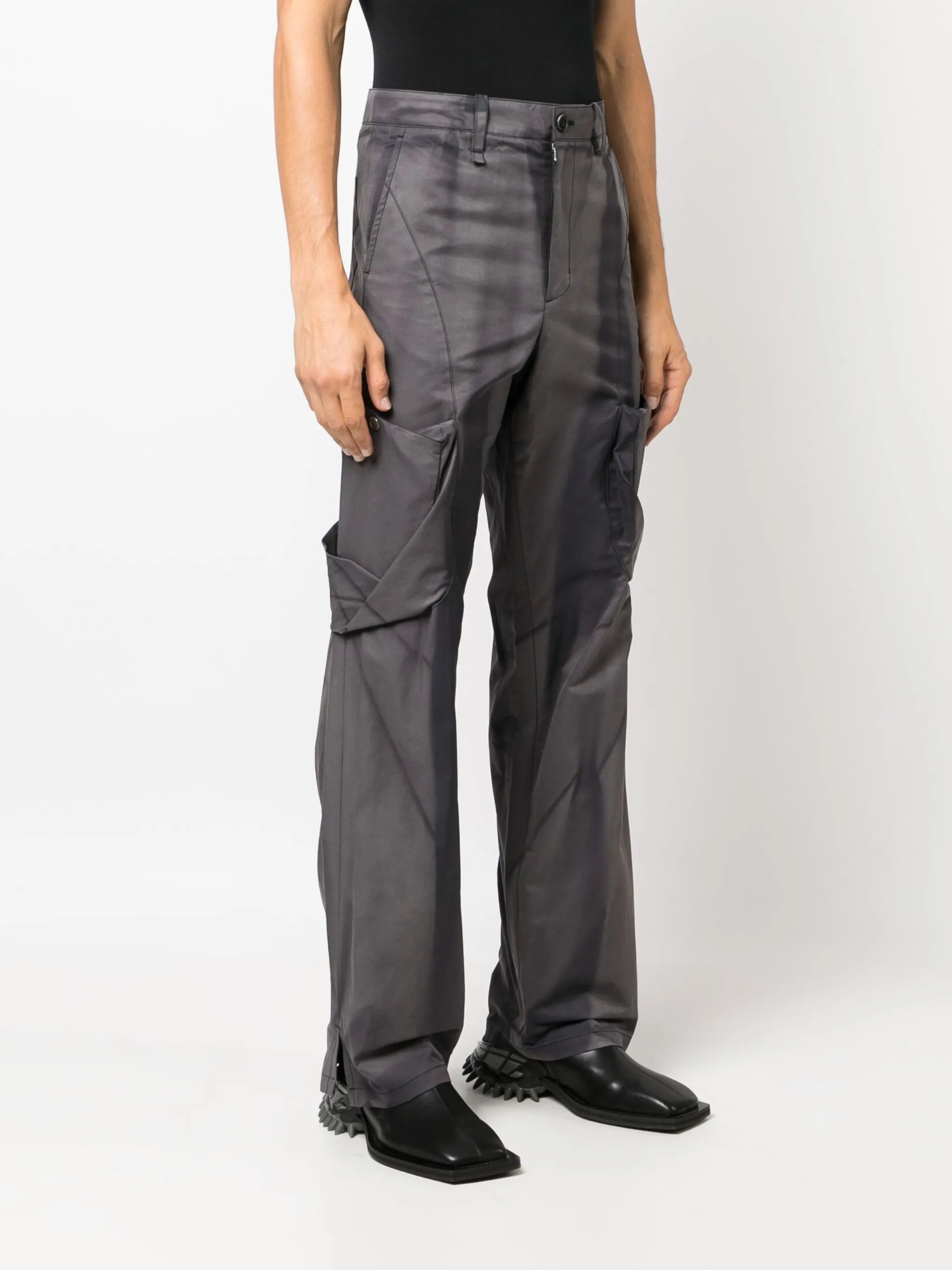 draped straight-leg trousers