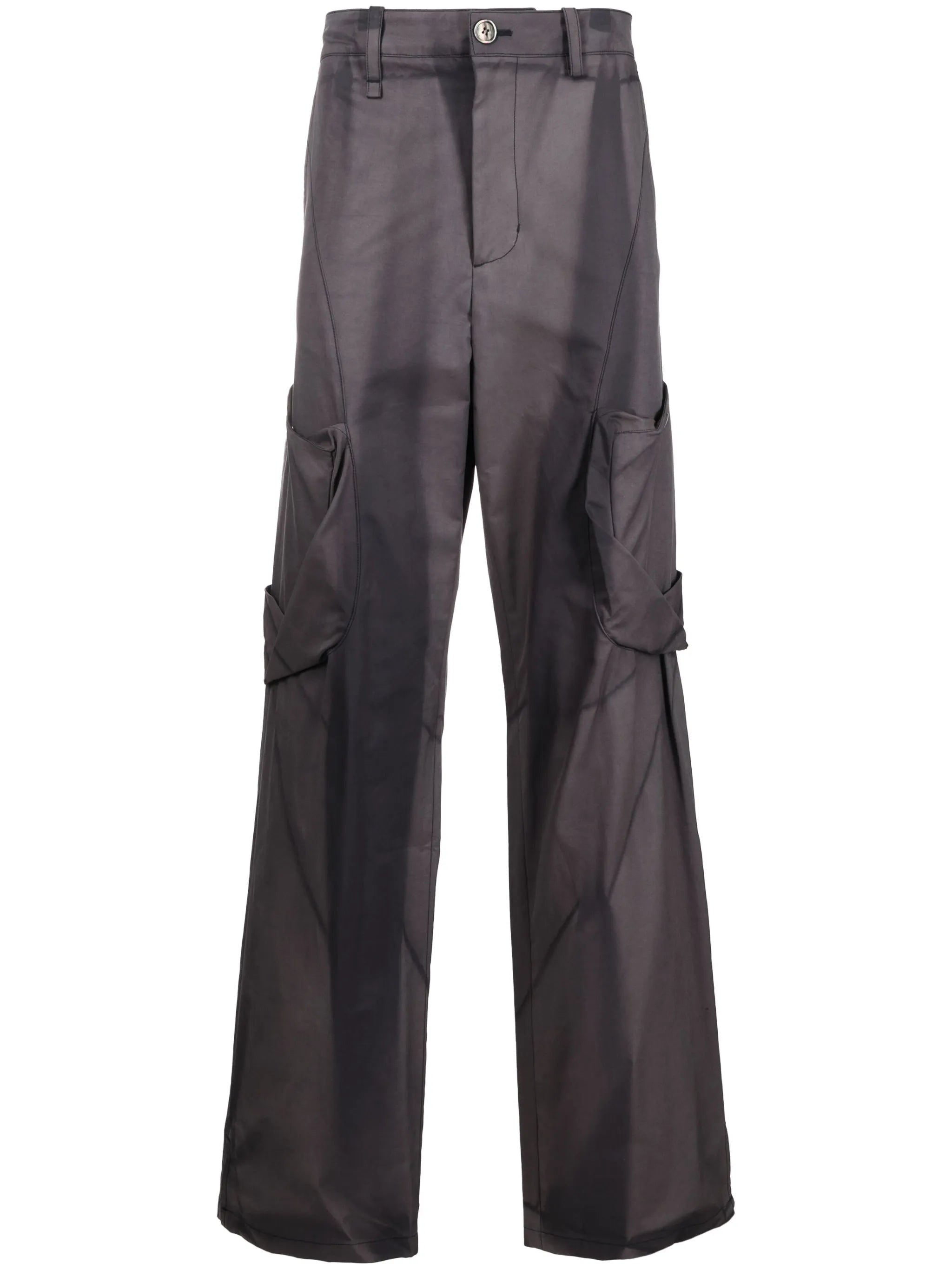 draped straight-leg trousers