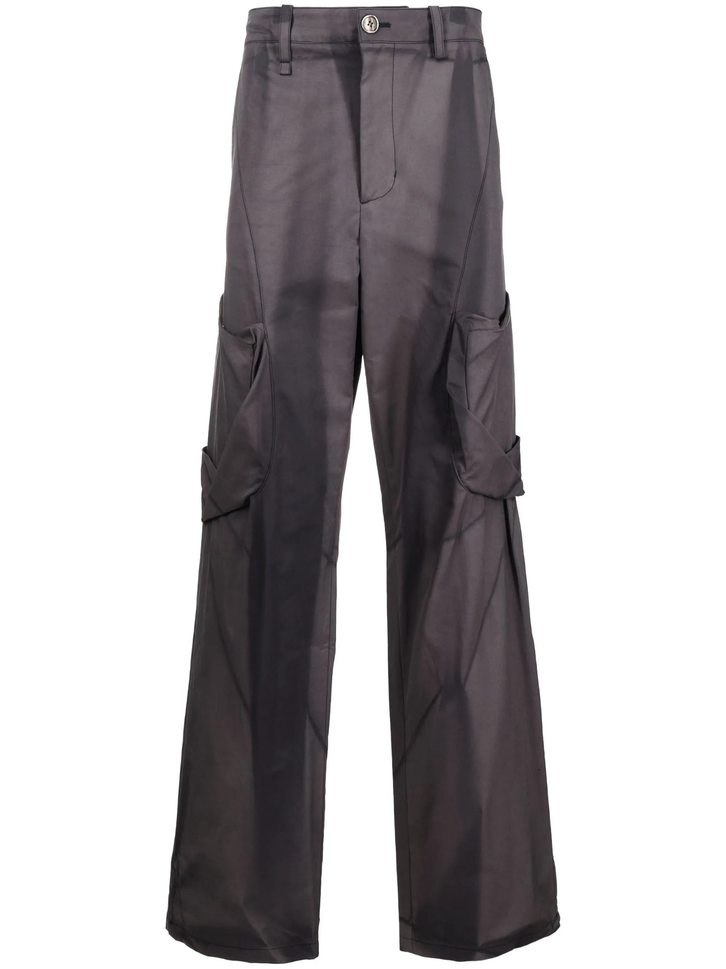 draped straight-leg trousers