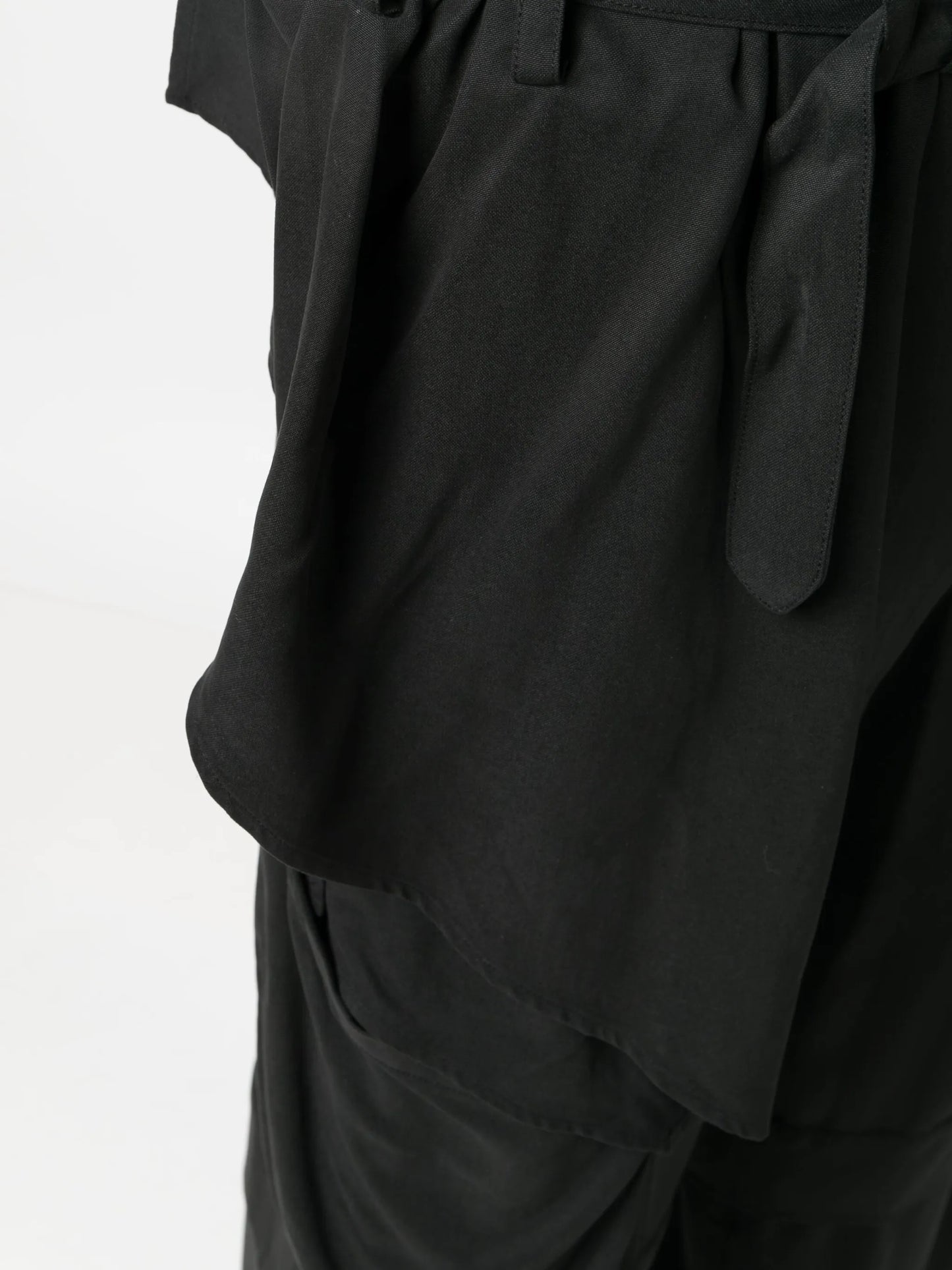 straight-leg belted-waist trousers