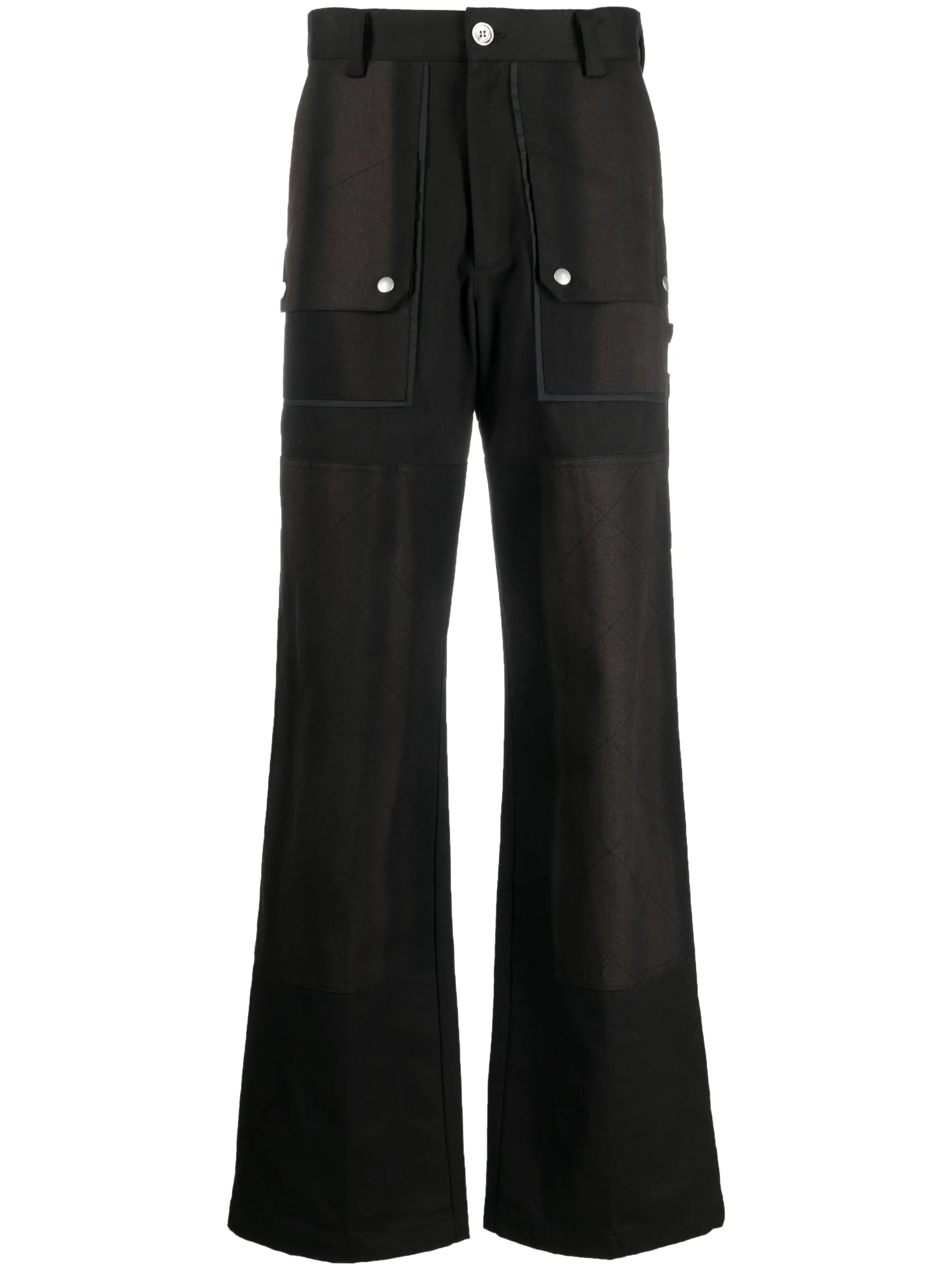 panelled sun-bleached effect trousers