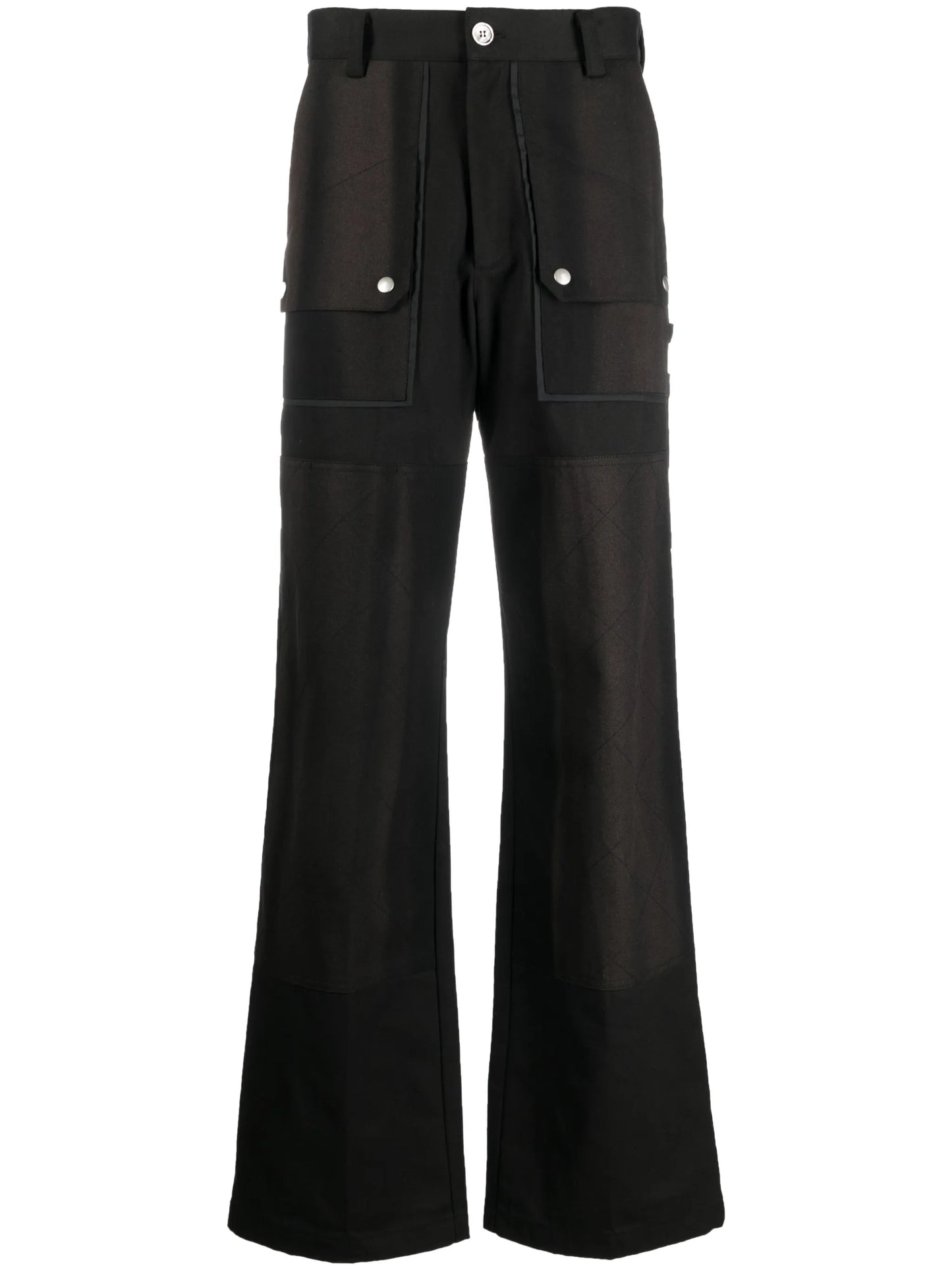 panelled sun-bleached effect trousers