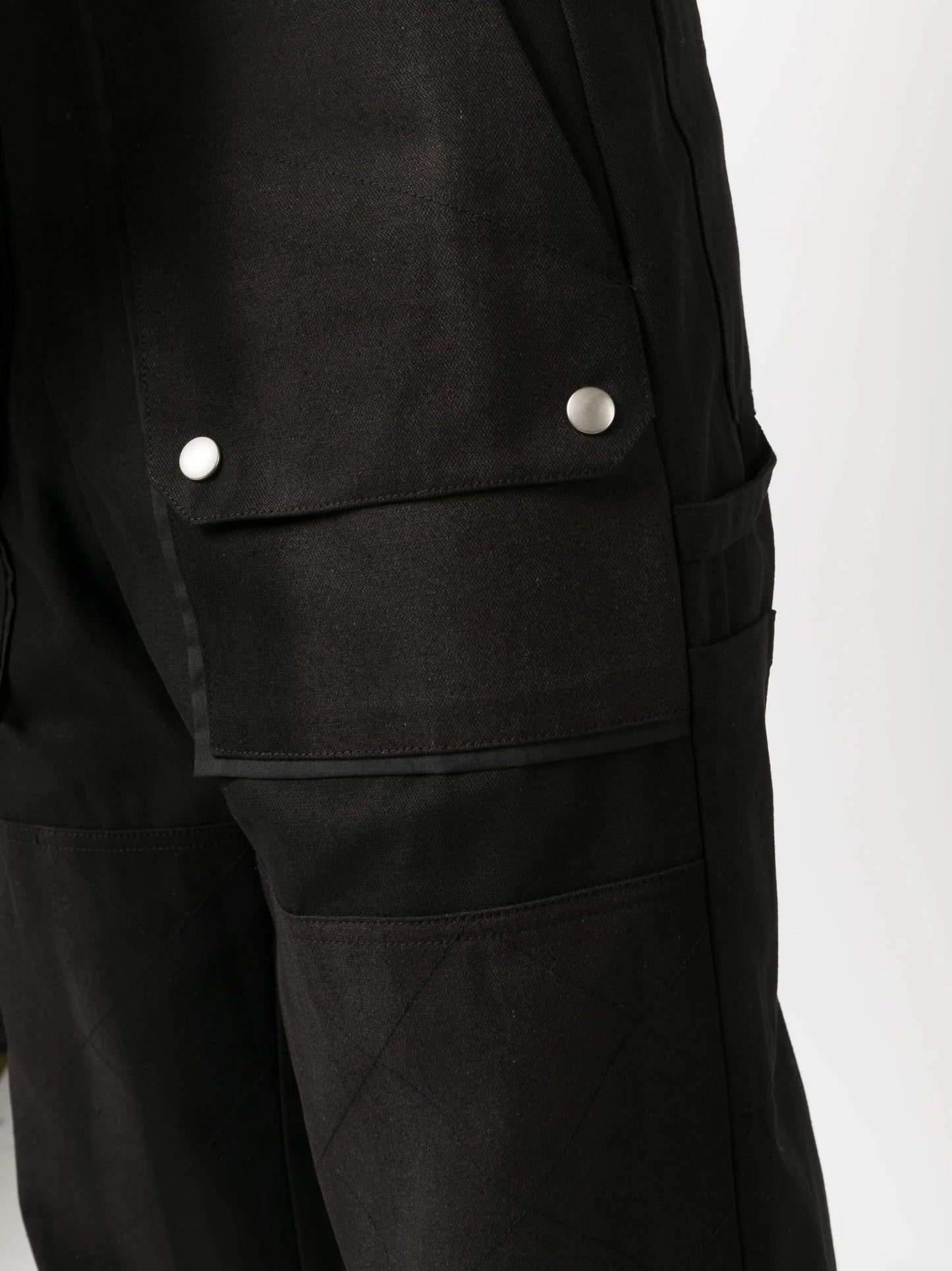 panelled sun-bleached effect trousers