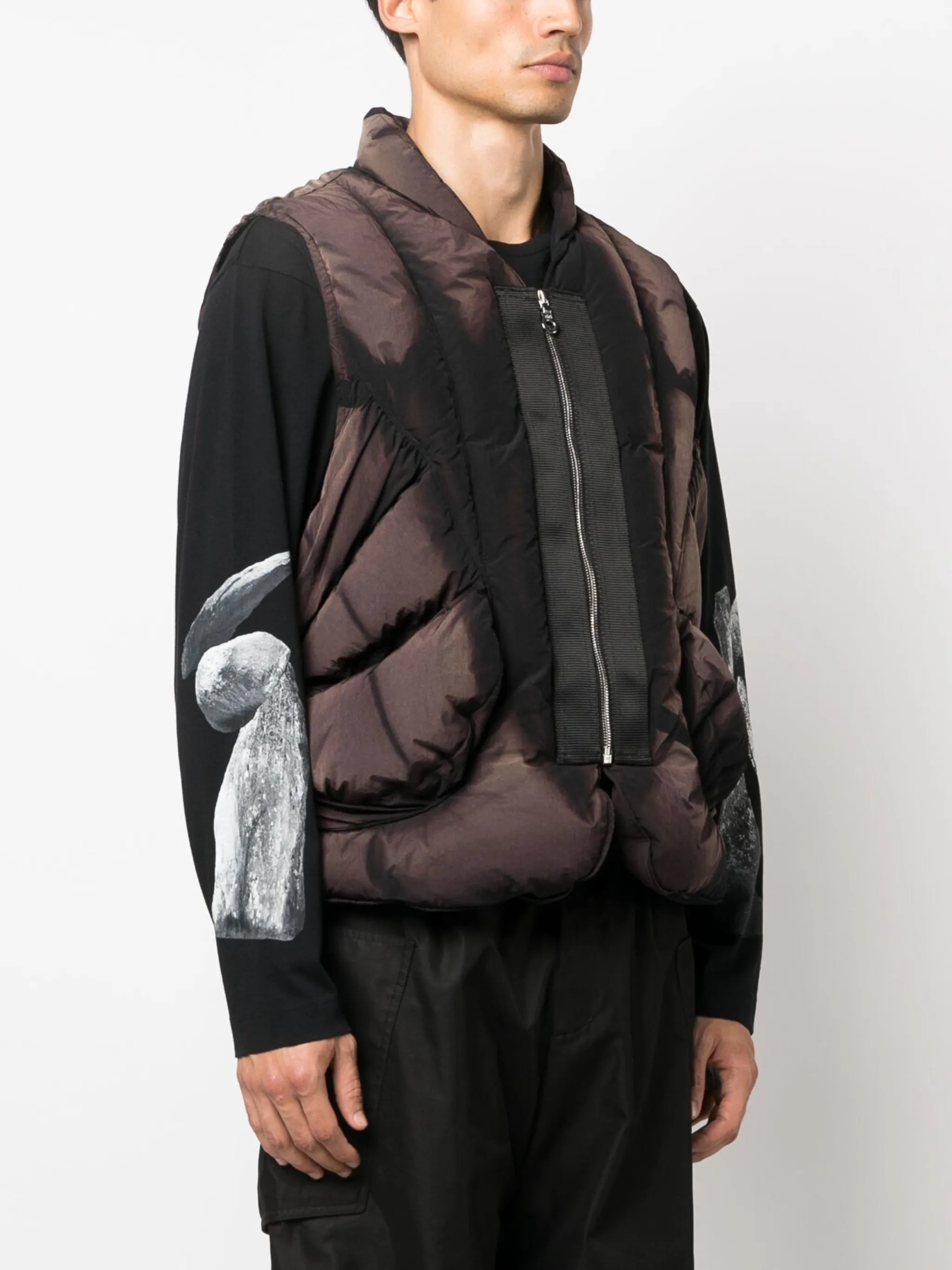 panelled padded gilet