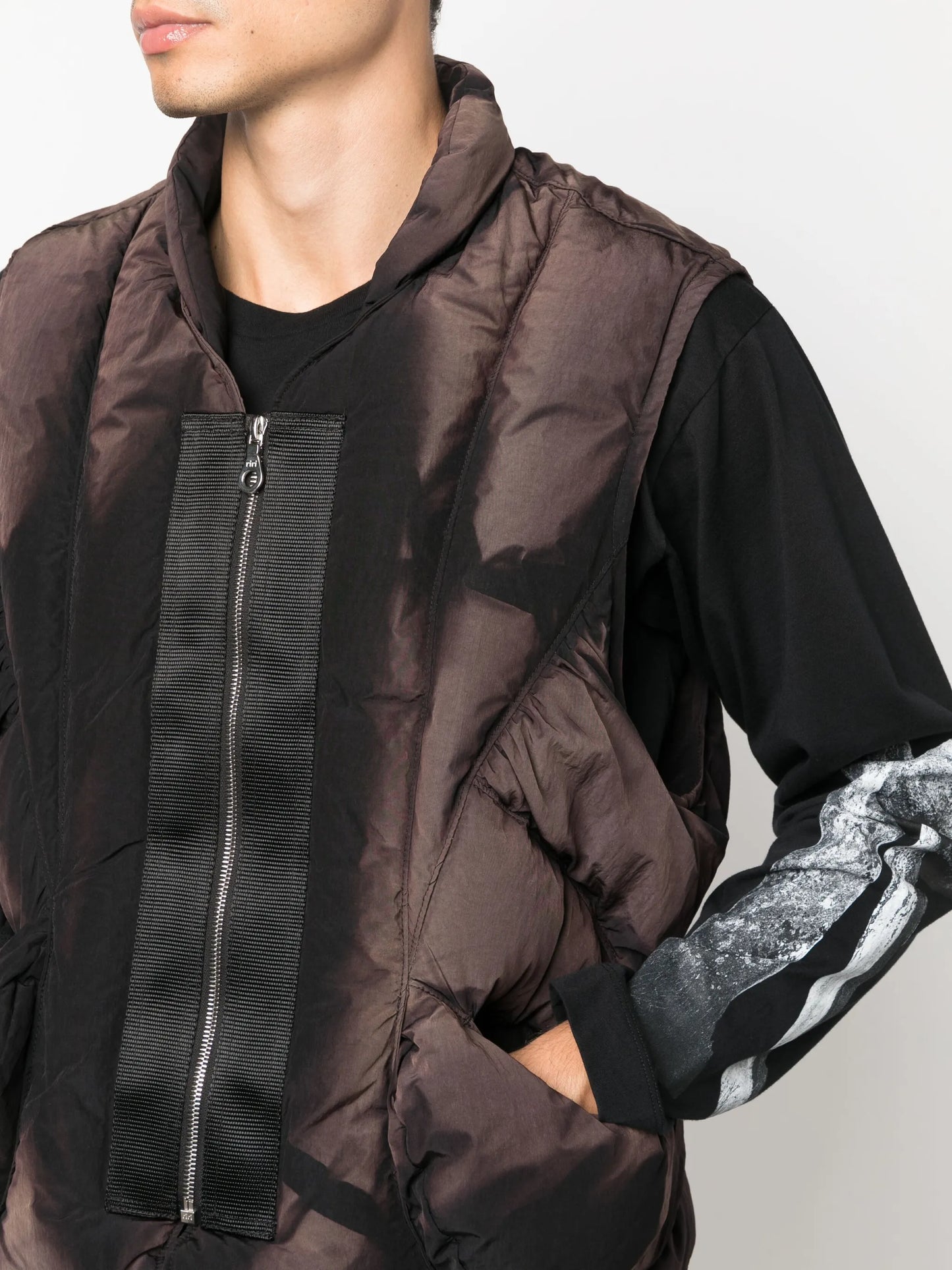 panelled padded gilet