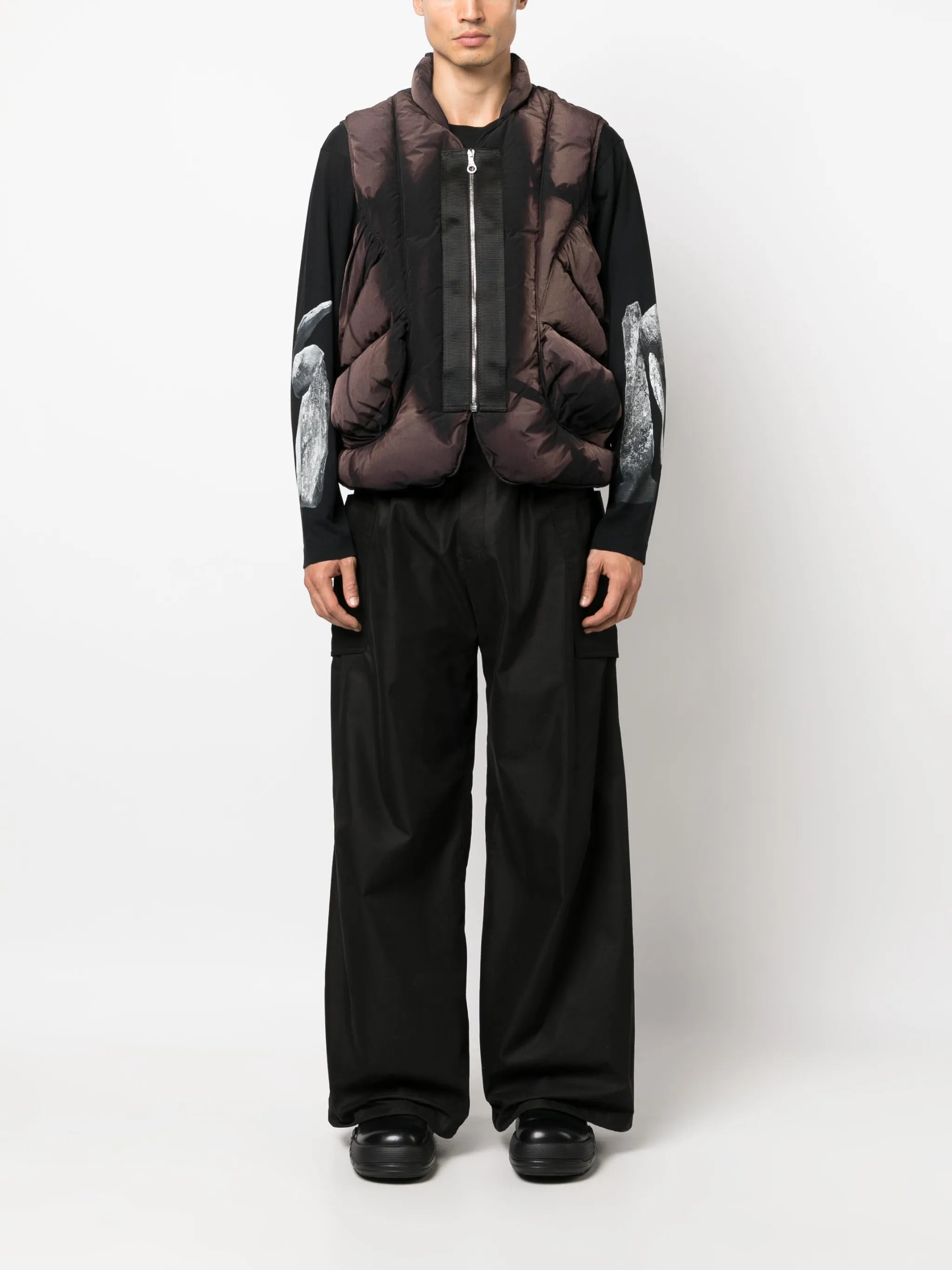 panelled padded gilet
