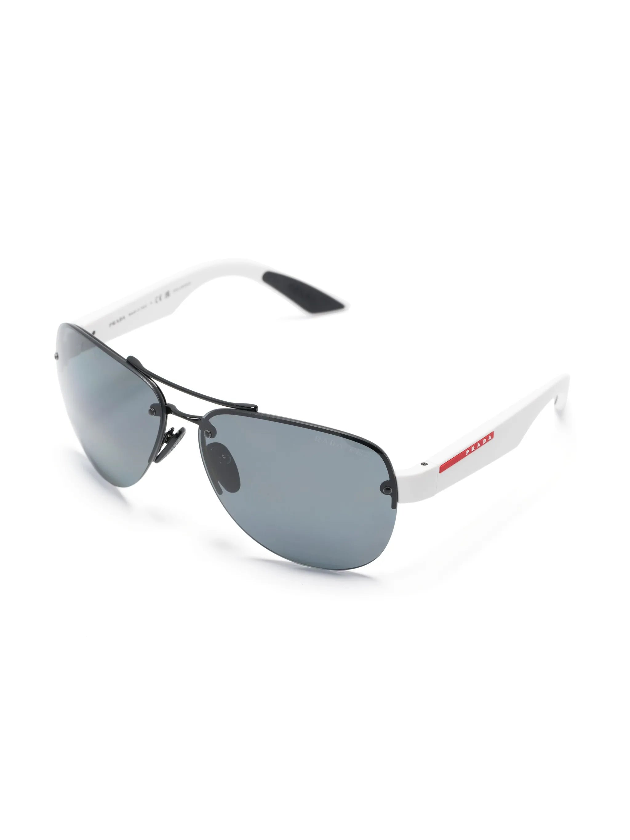 pilot-frame logo sunglasses