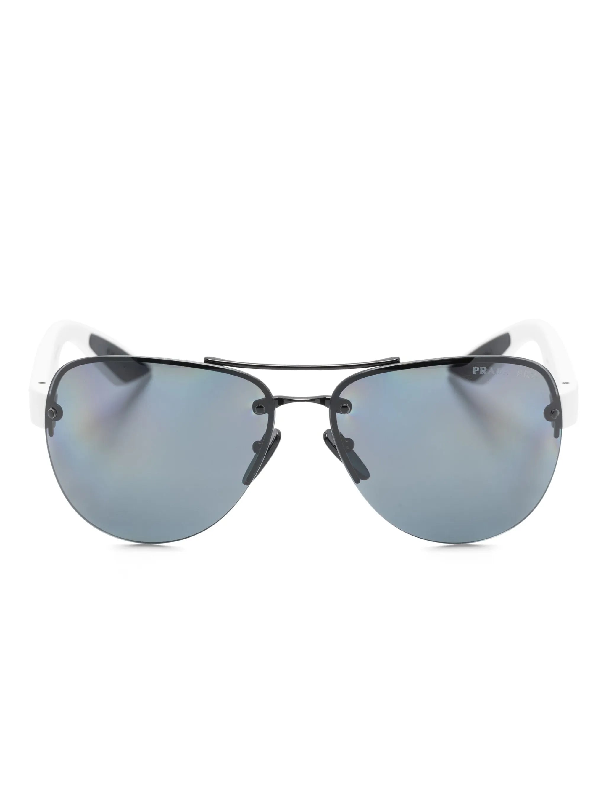 pilot-frame logo sunglasses