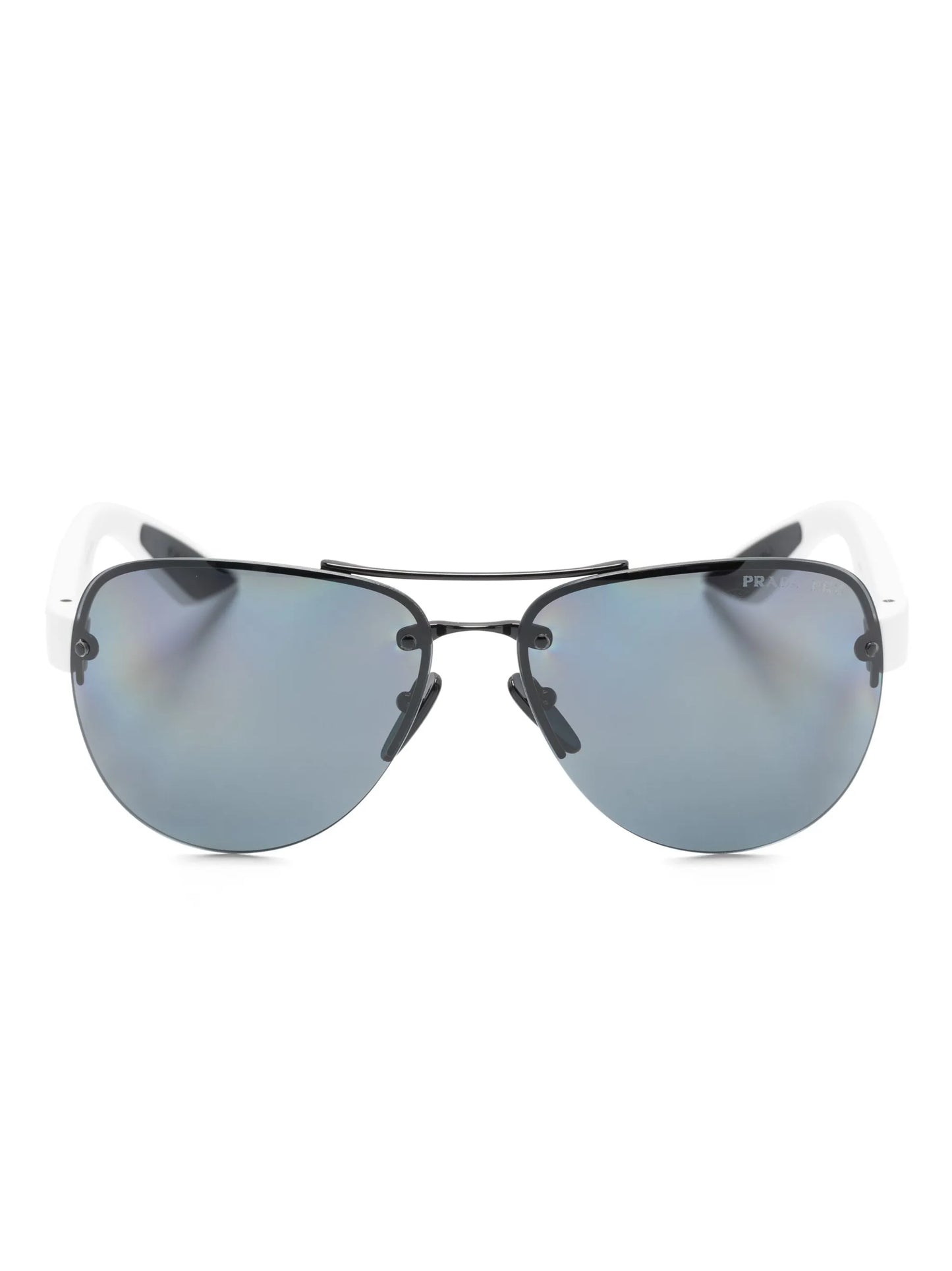 pilot-frame logo sunglasses