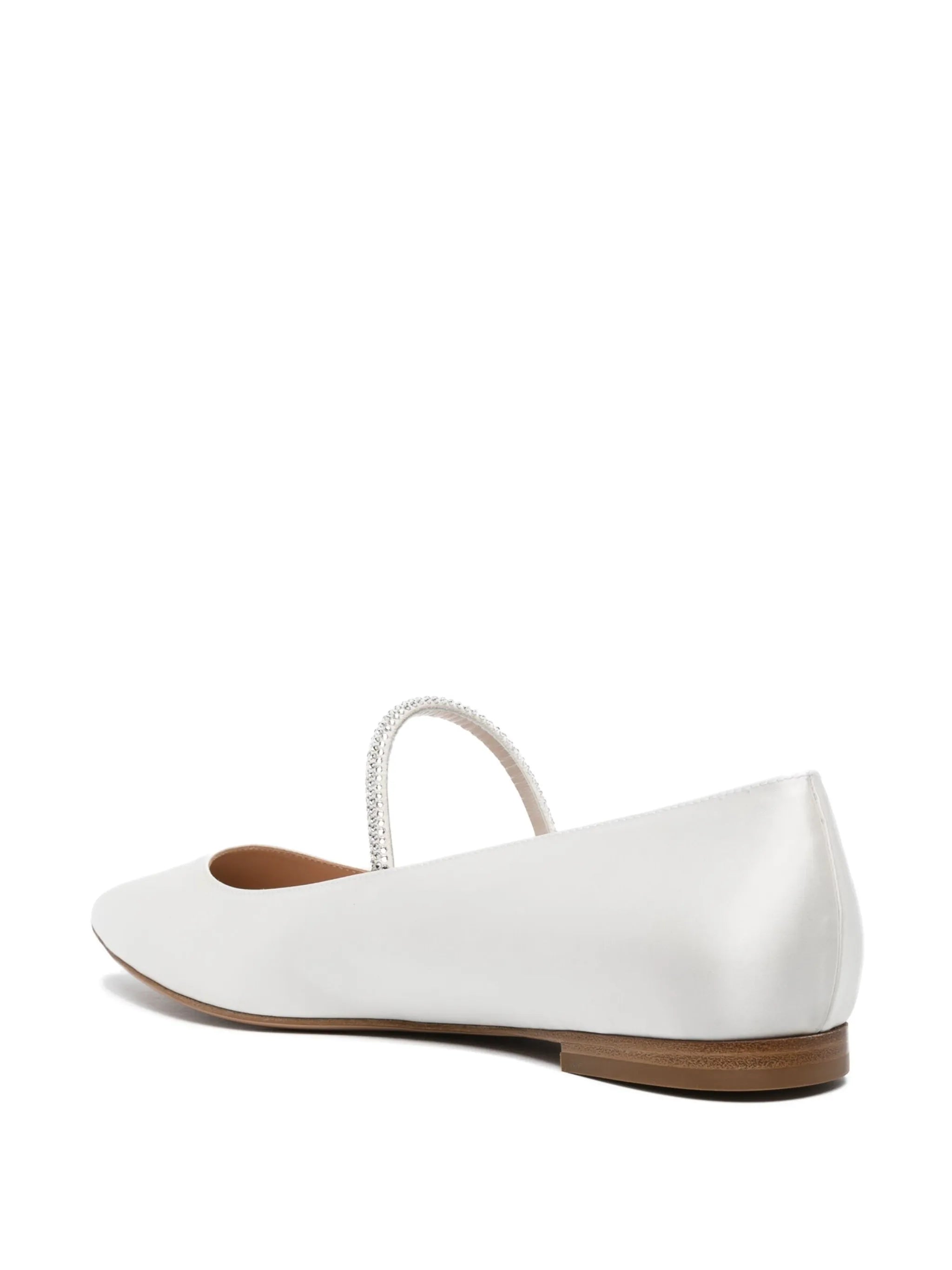 crystal-embellished satin ballet pumps