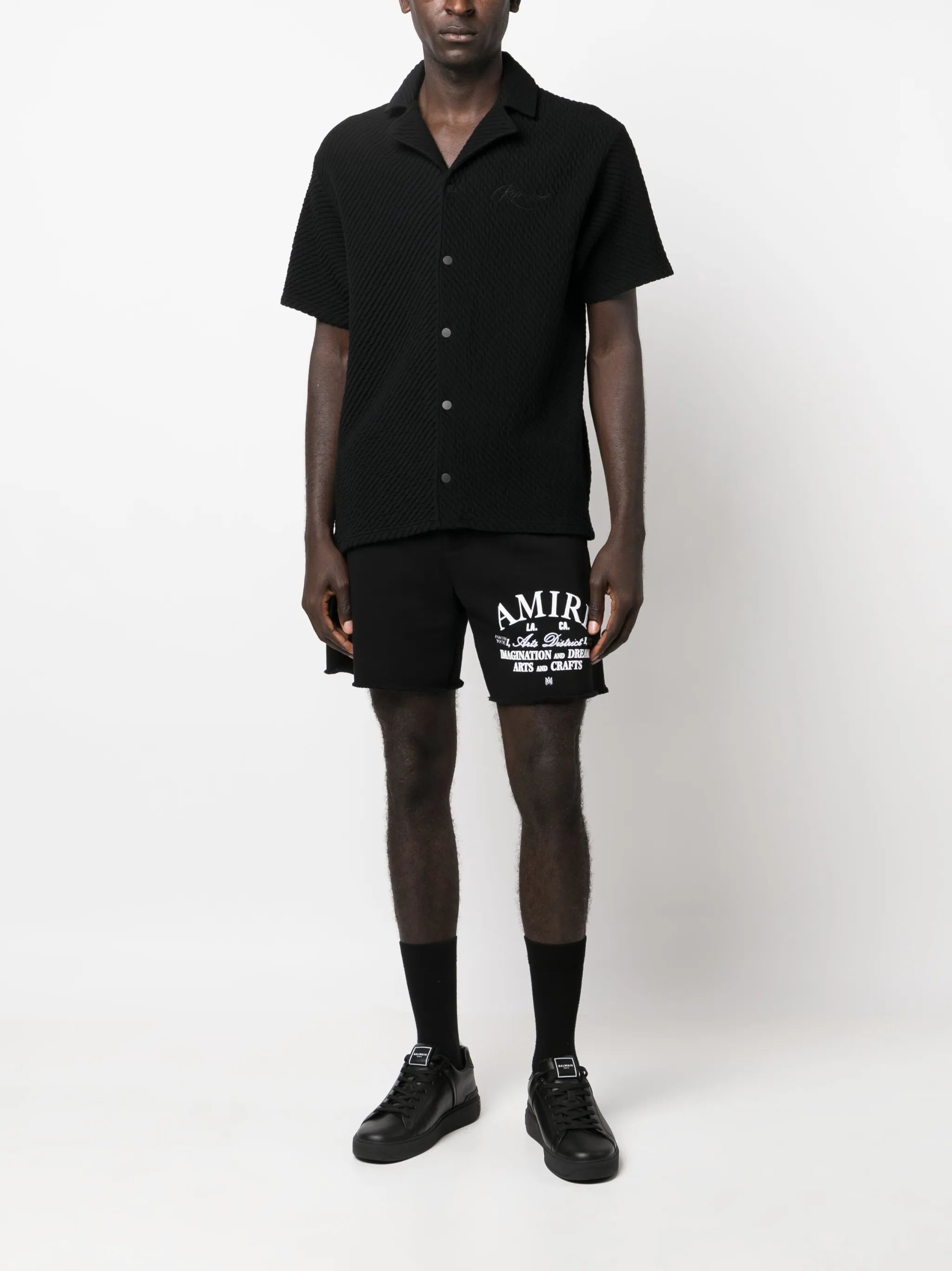 logo-print drawstring track shorts