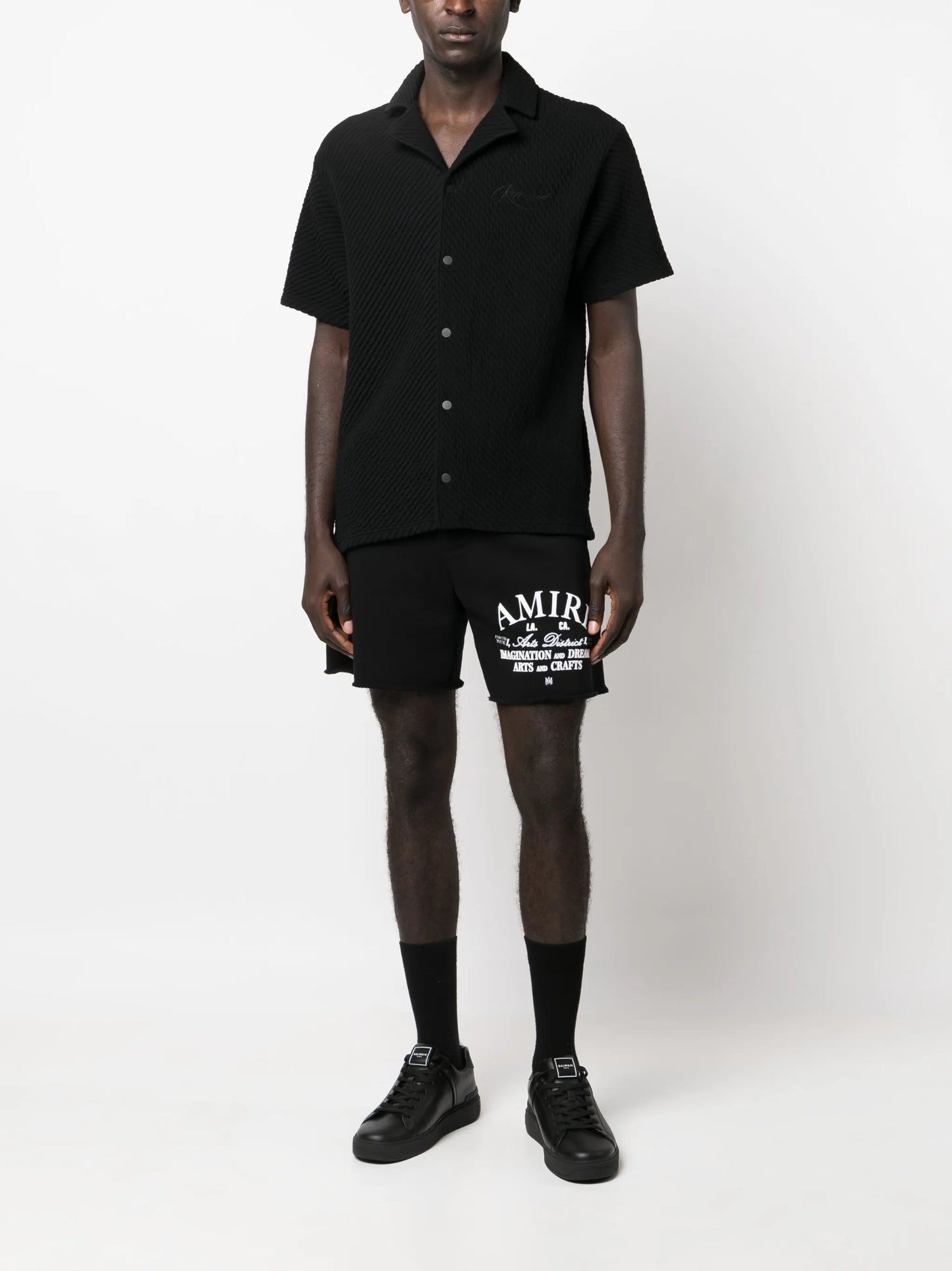 logo-print drawstring track shorts