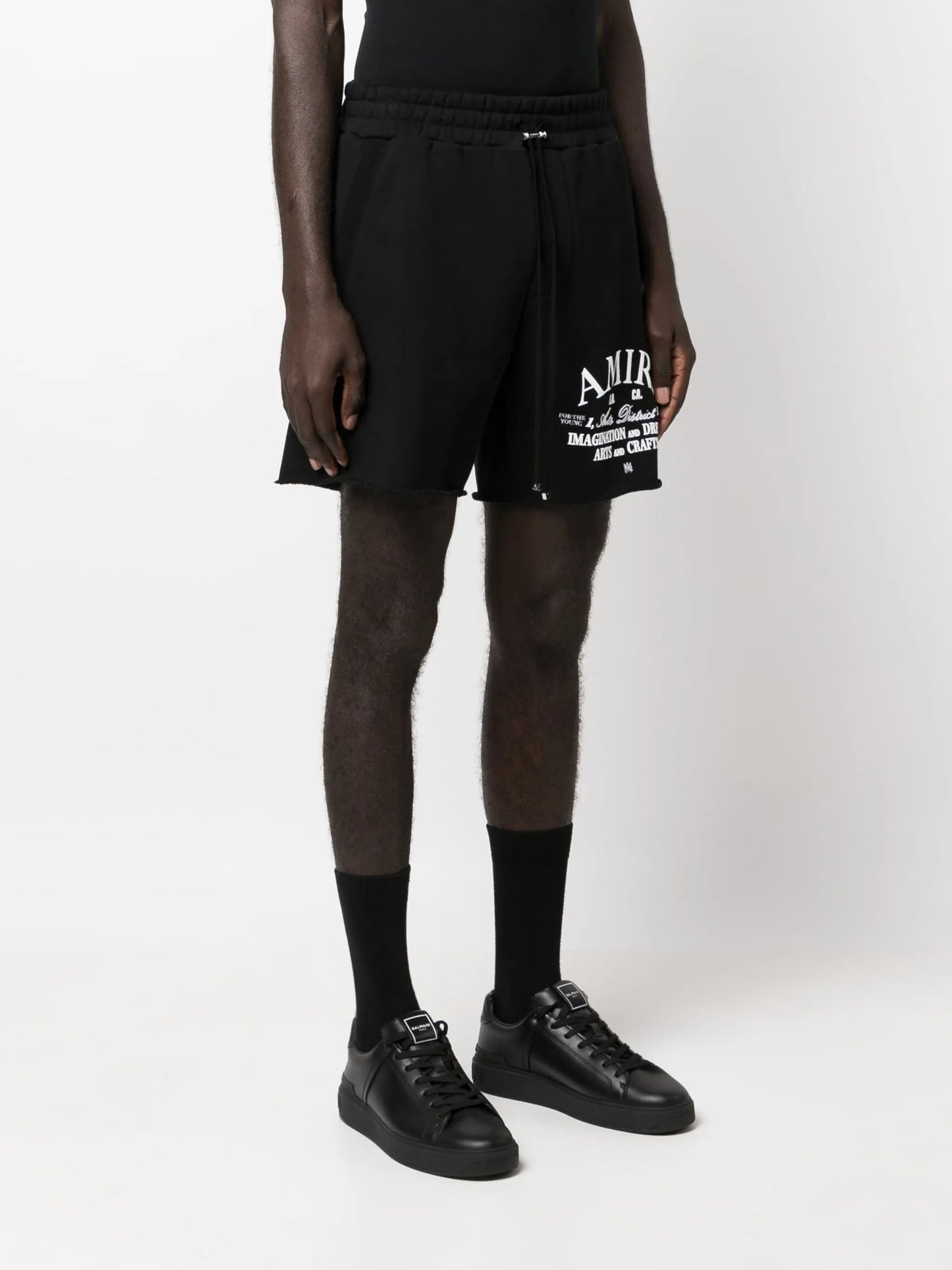 logo-print drawstring track shorts