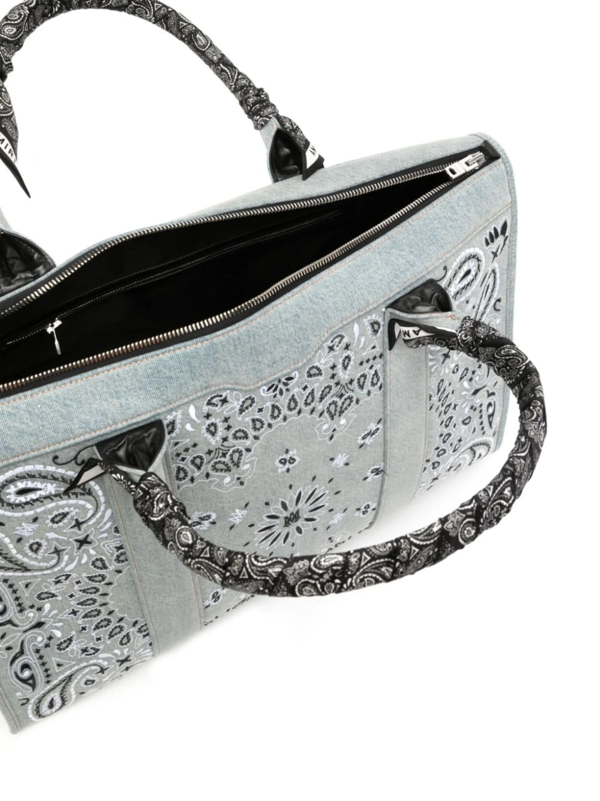 bandana-embroidery denim holdall