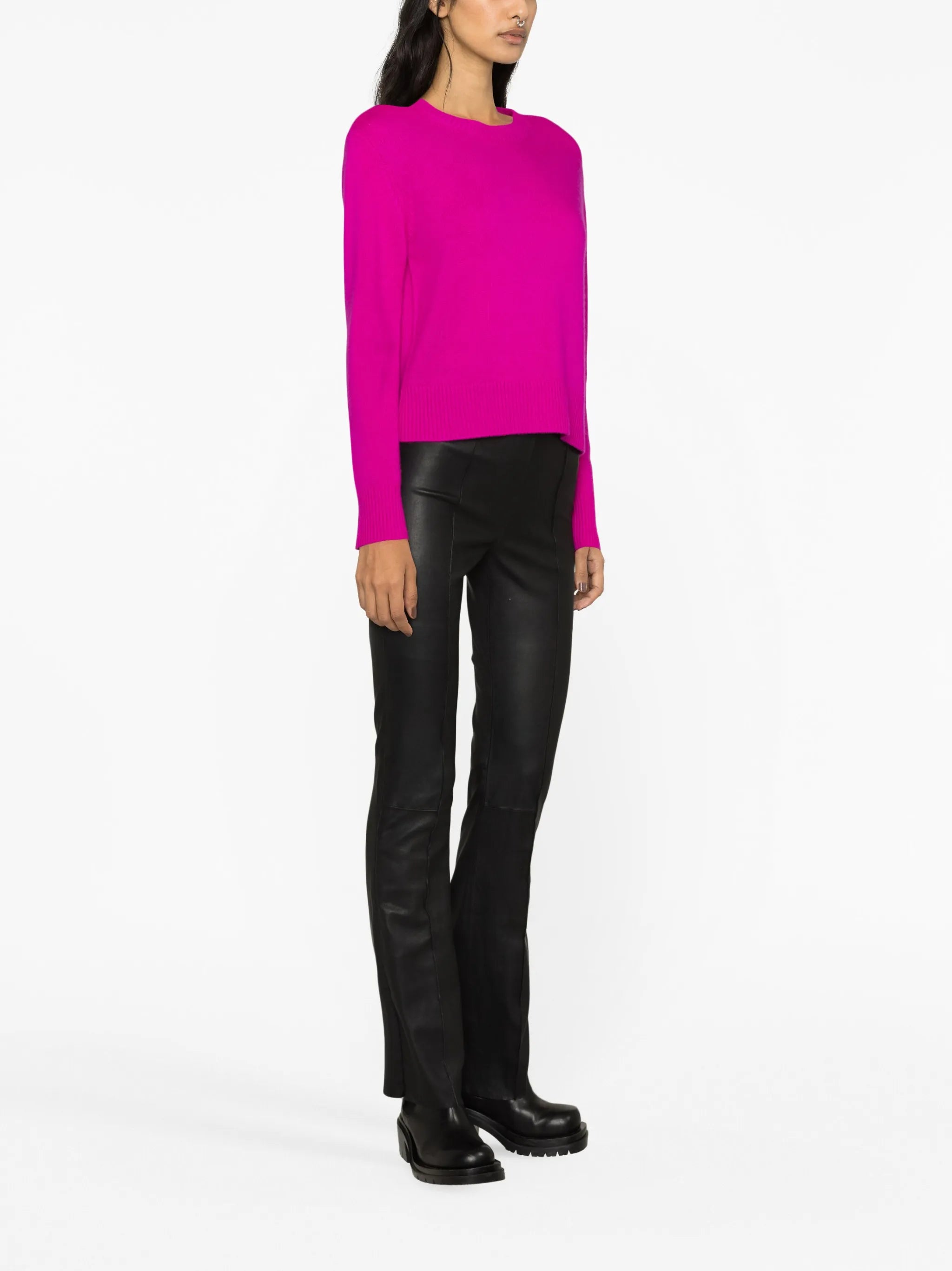 bootcut leather trousers