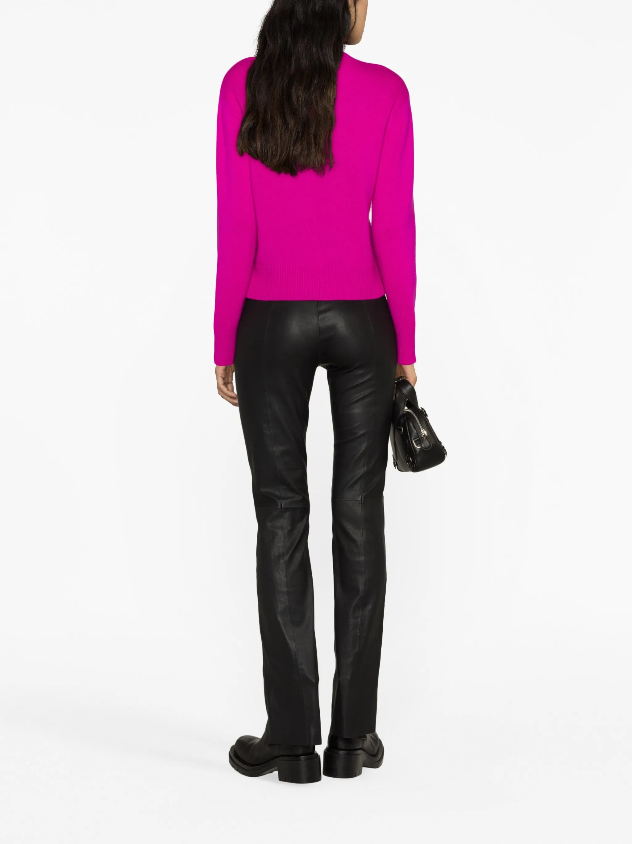 bootcut leather trousers