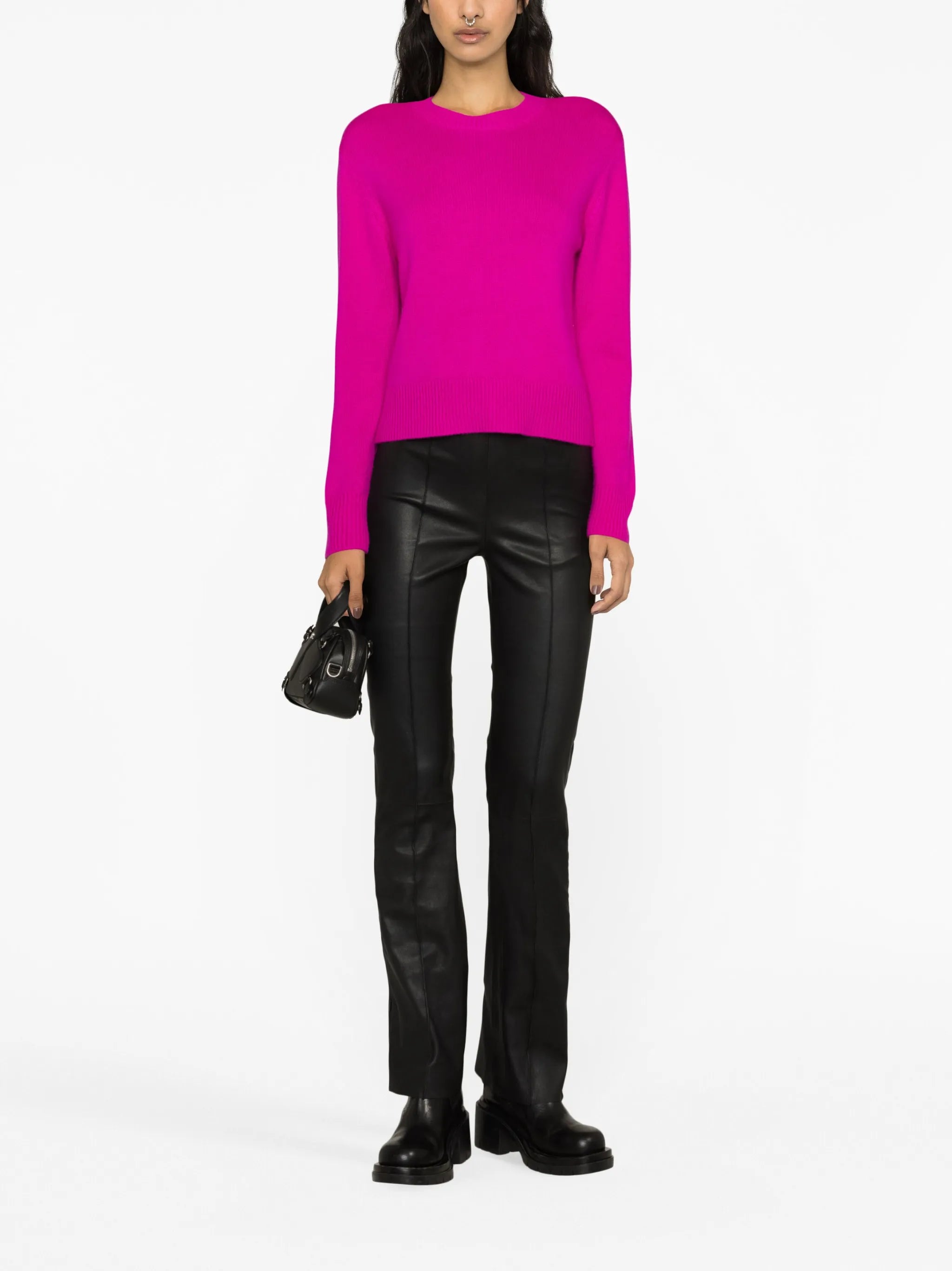 bootcut leather trousers