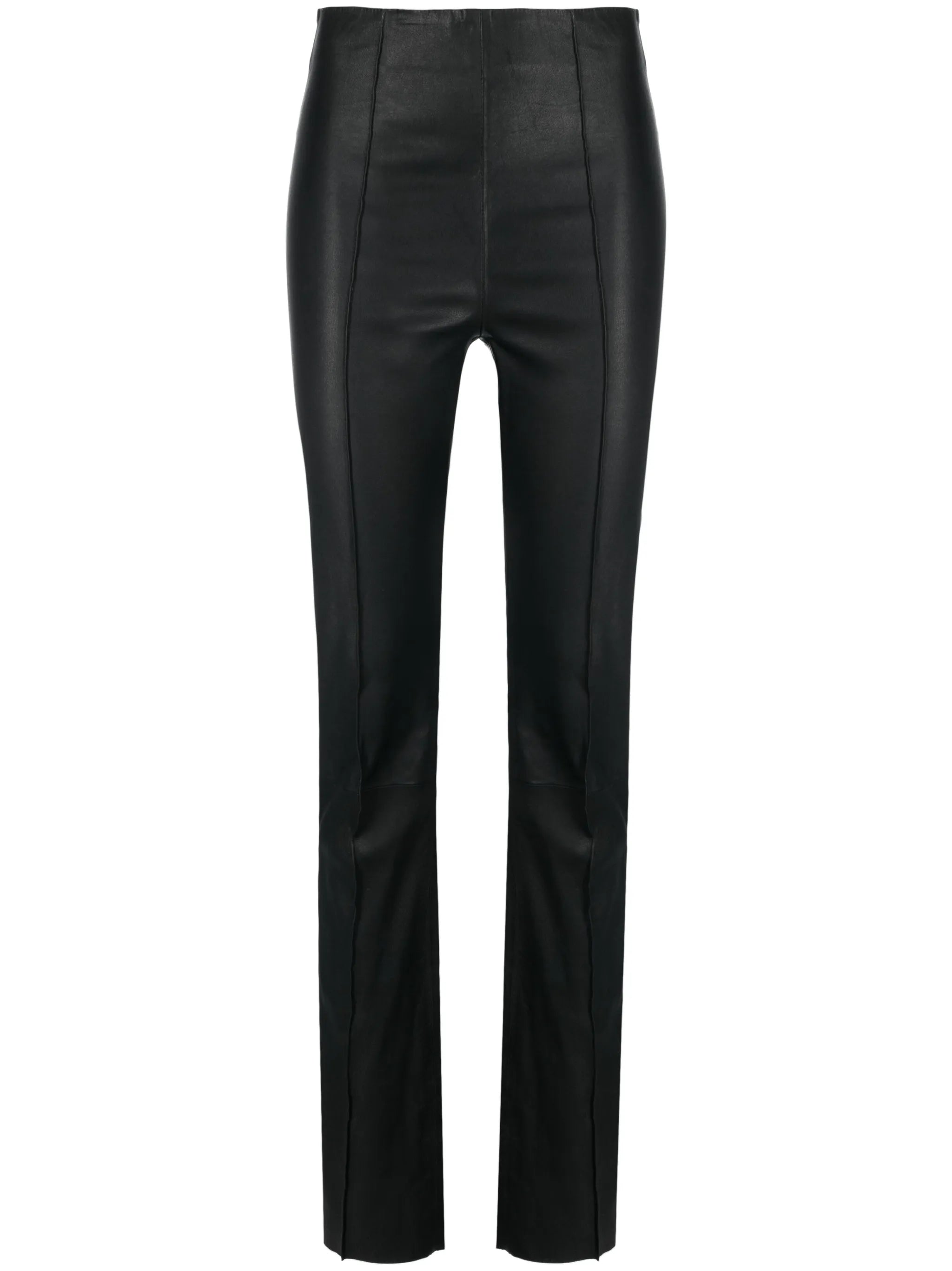 bootcut leather trousers