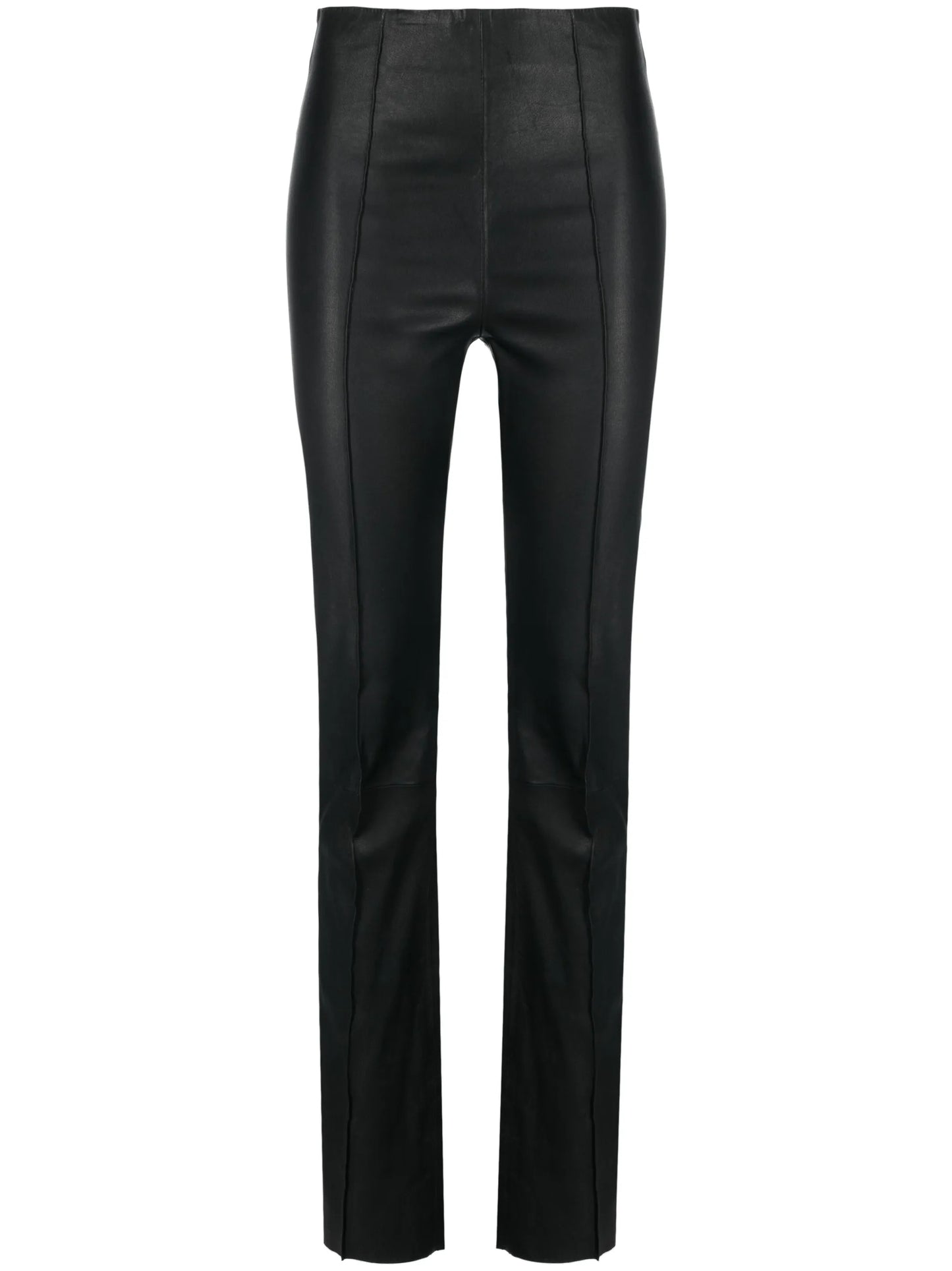 bootcut leather trousers