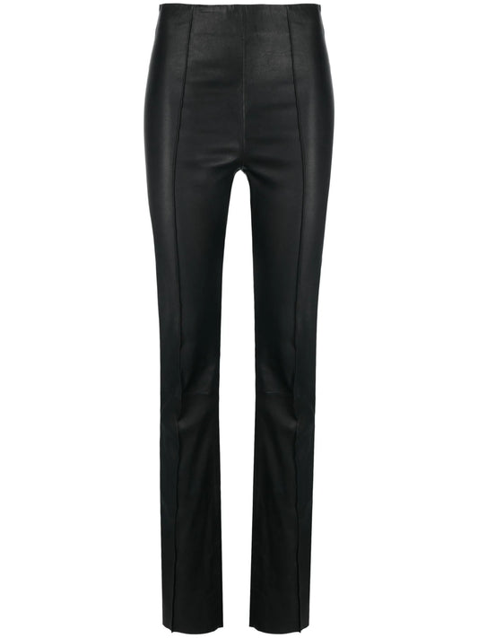bootcut leather trousers