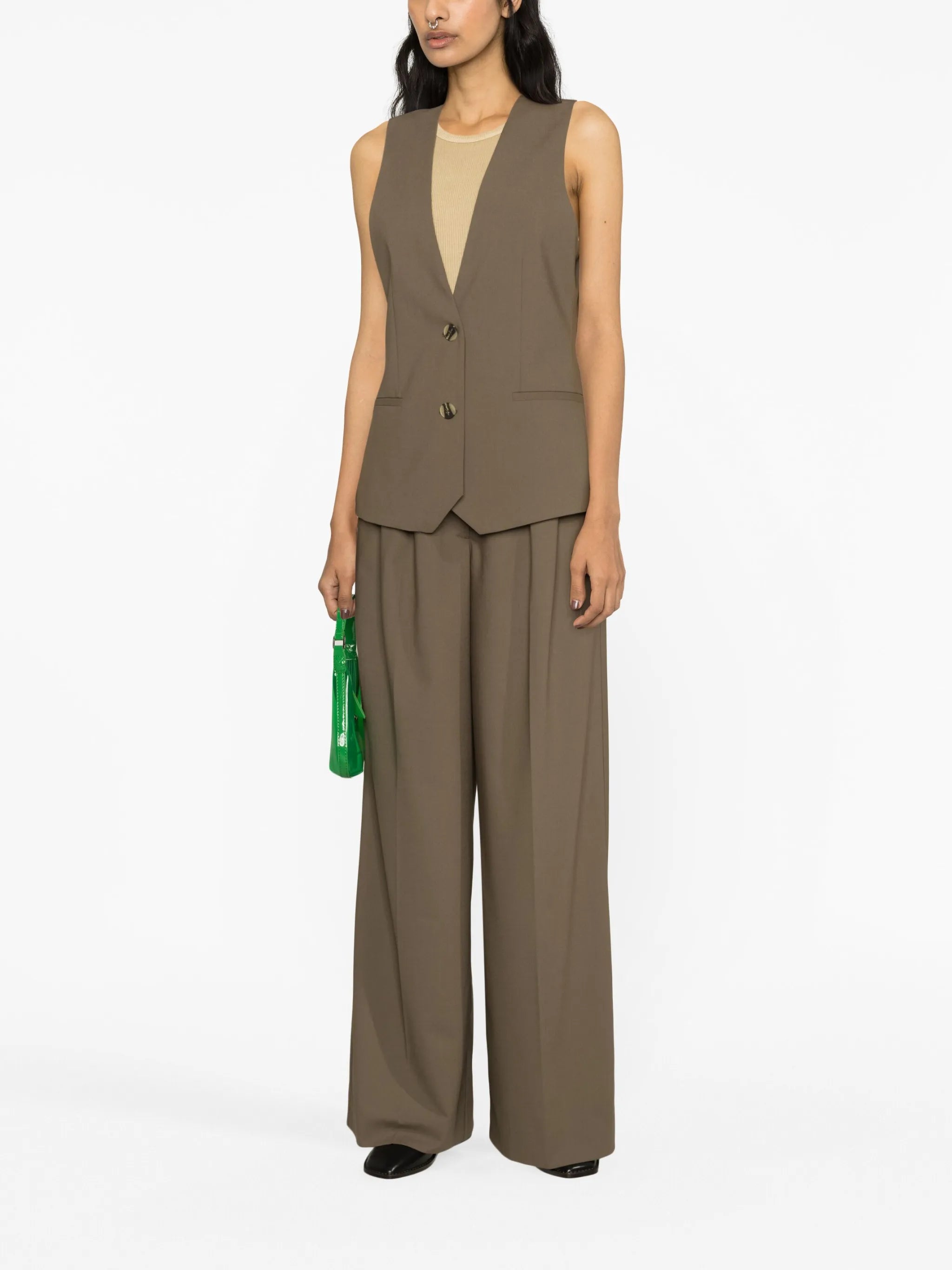 wide-leg tailored trousers