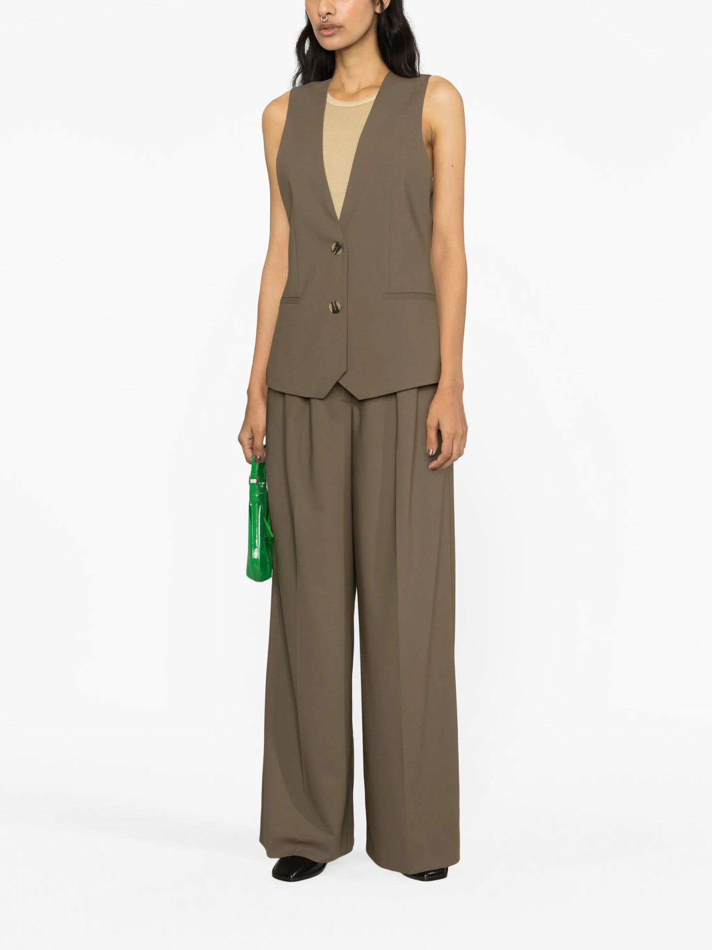 wide-leg tailored trousers