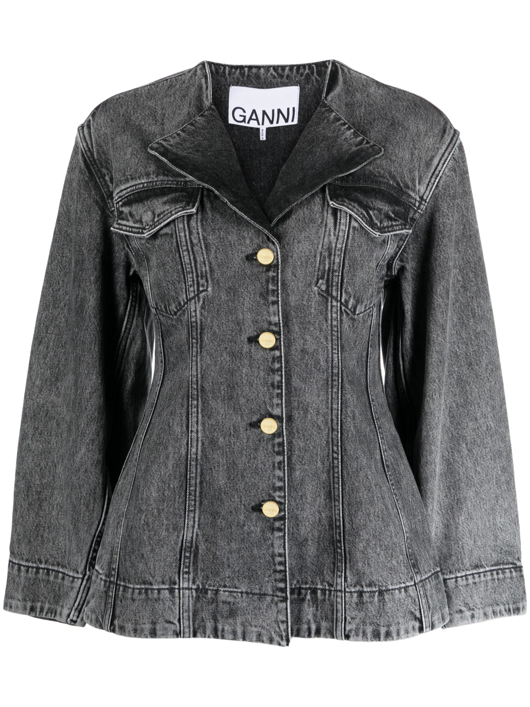 washed denim blazer