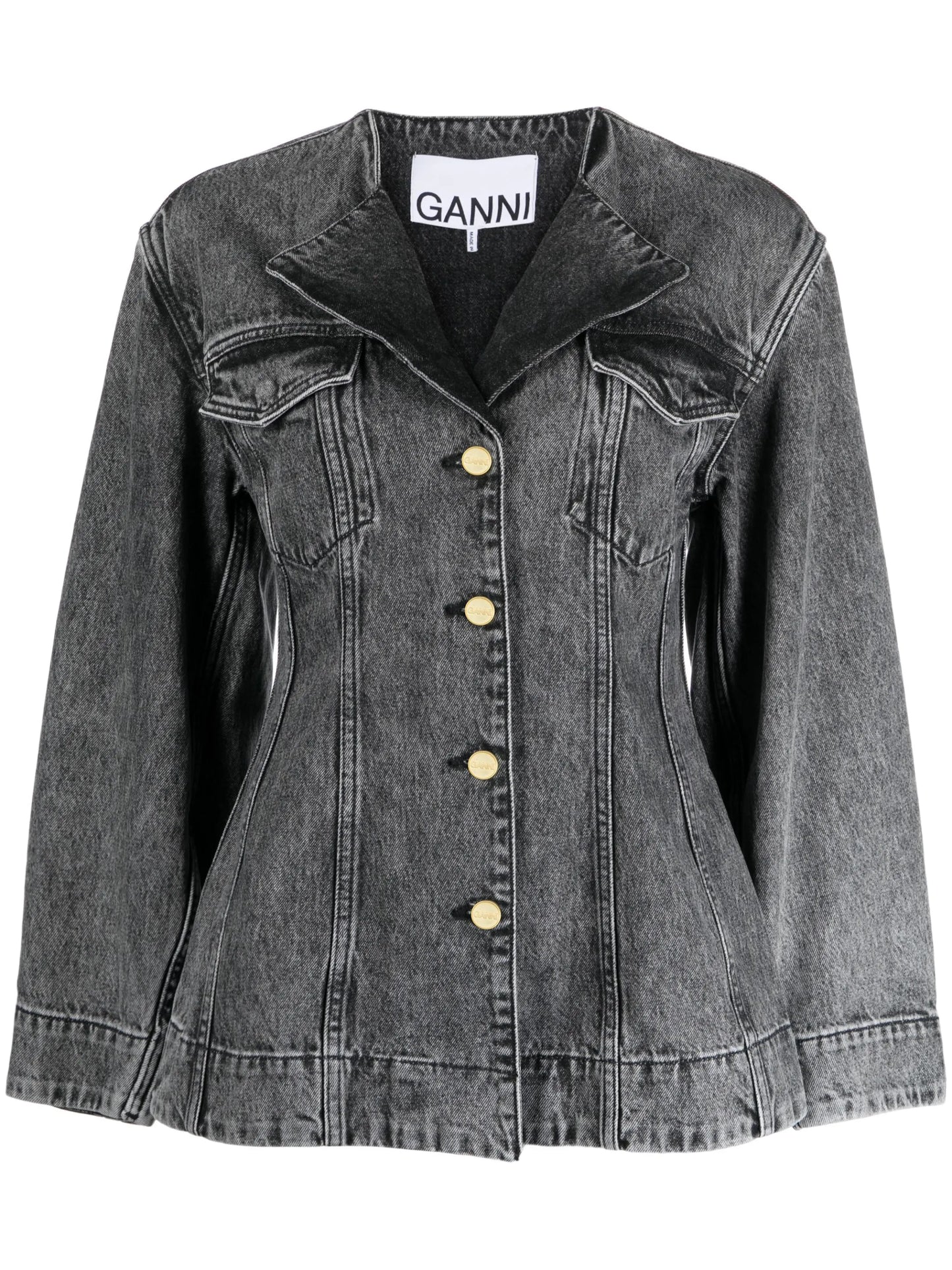 washed denim blazer