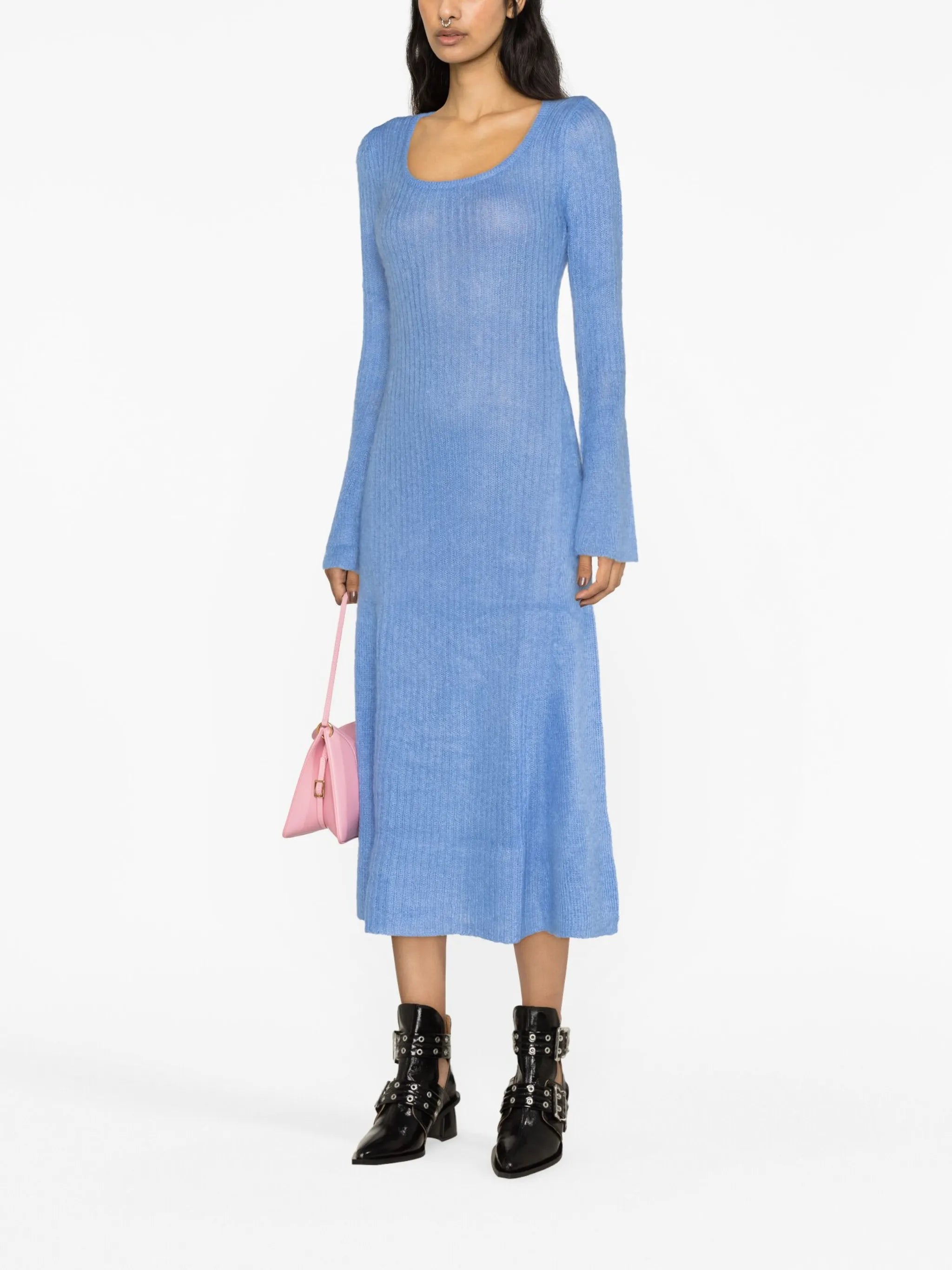 brushed ribbed mididress