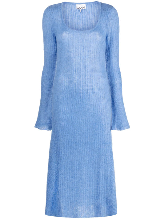 brushed ribbed mididress