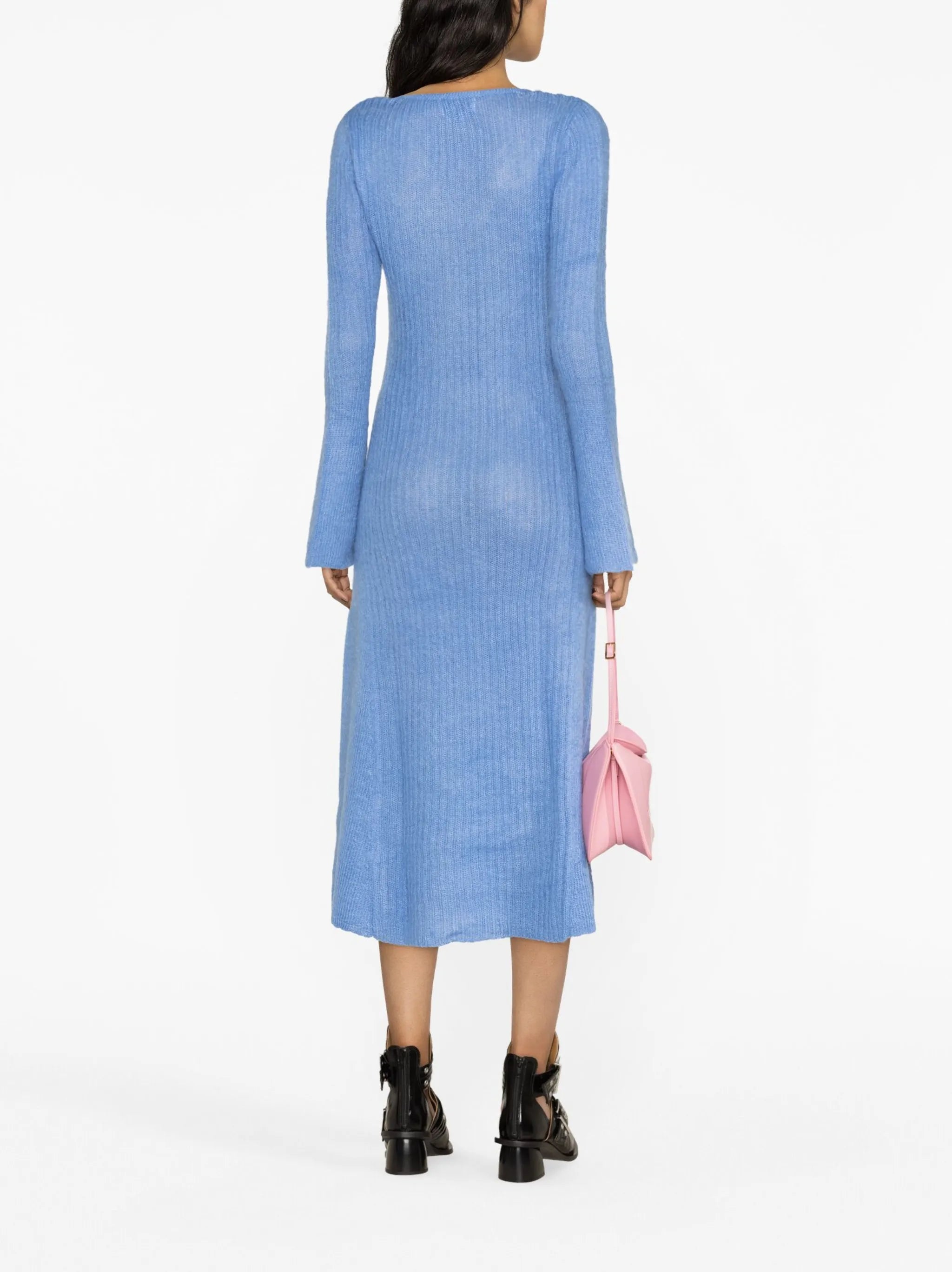 brushed ribbed mididress