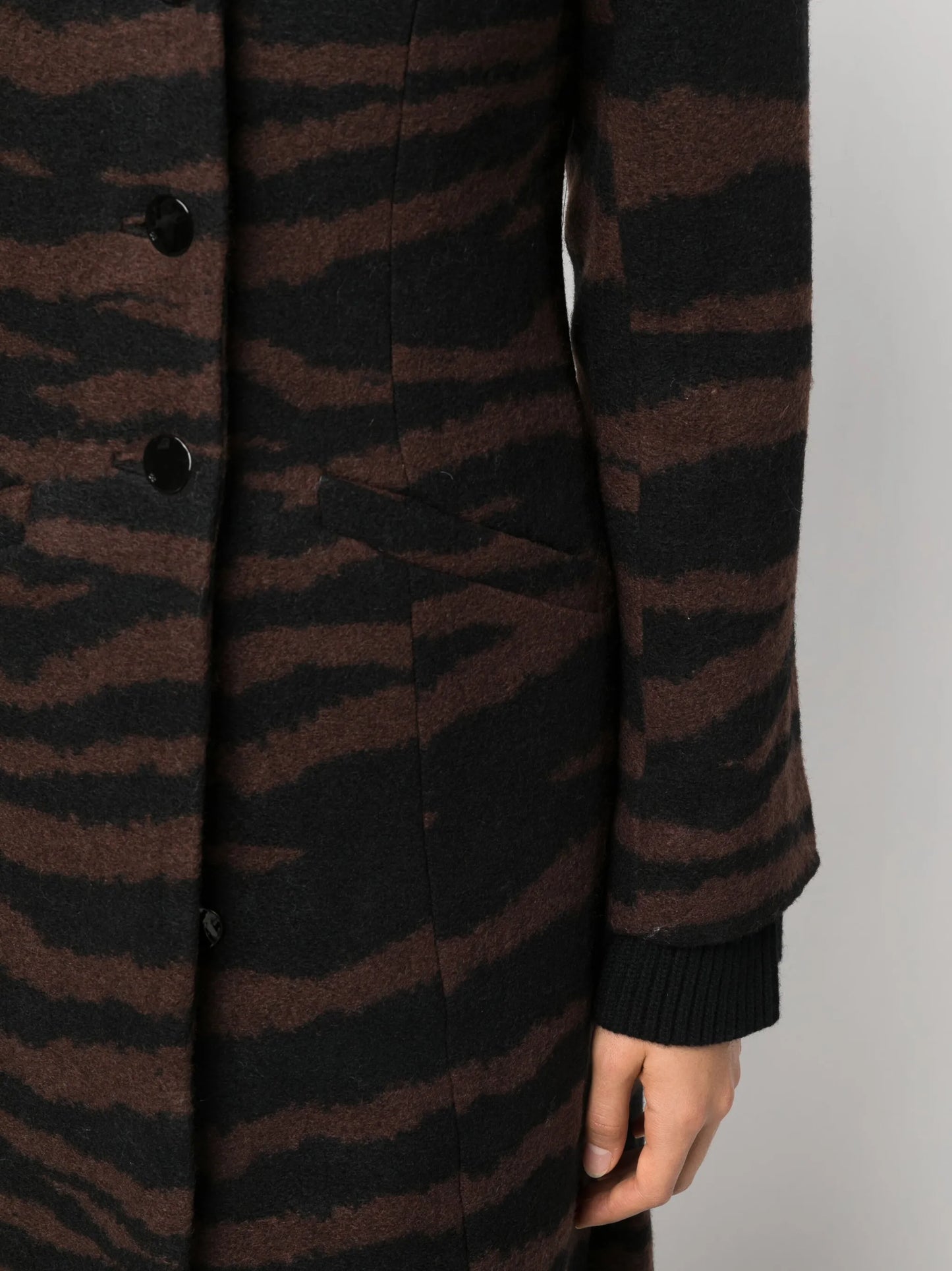 leopard-jacquard long coat