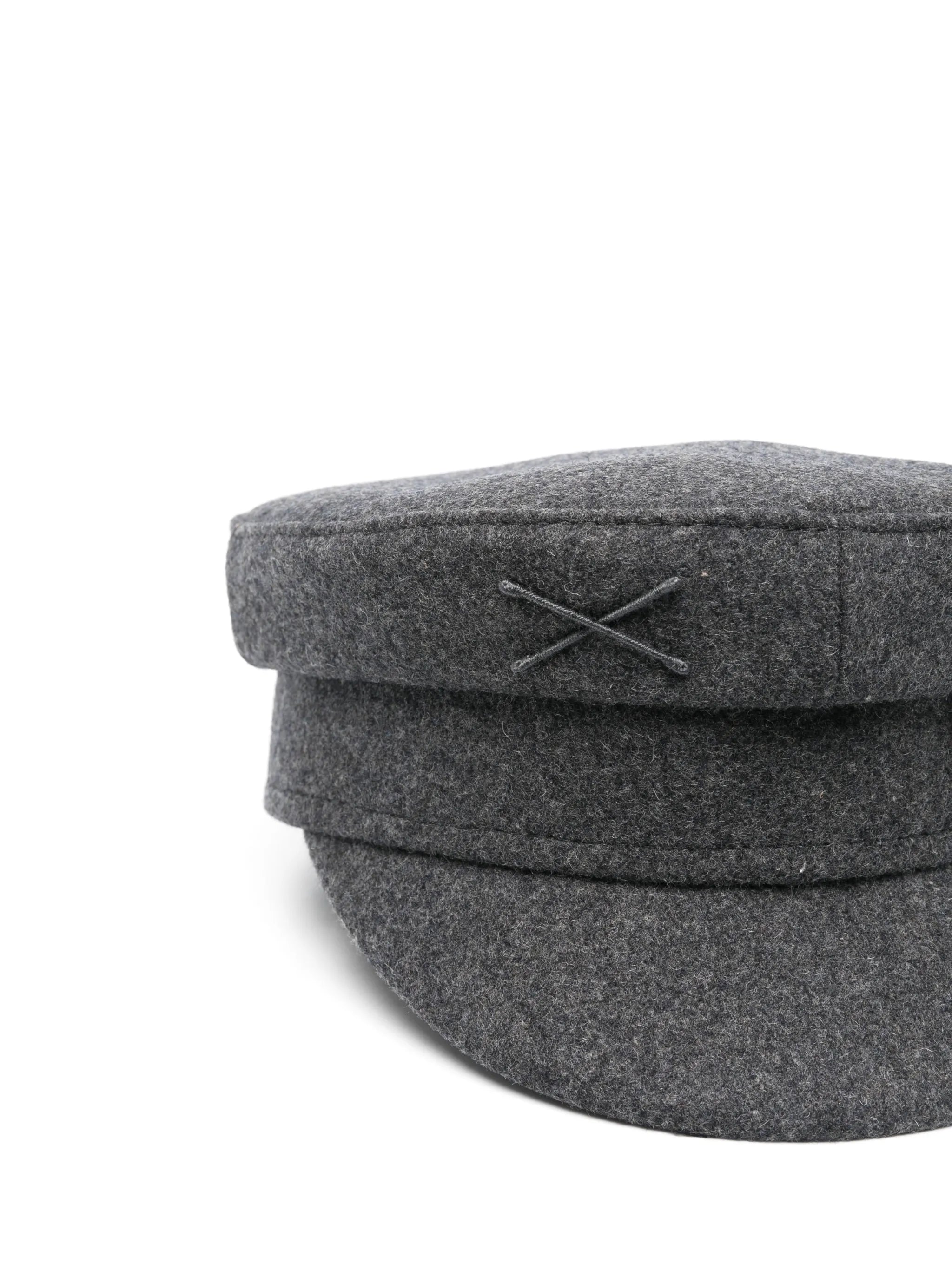monogram-embroidered baker boy cap