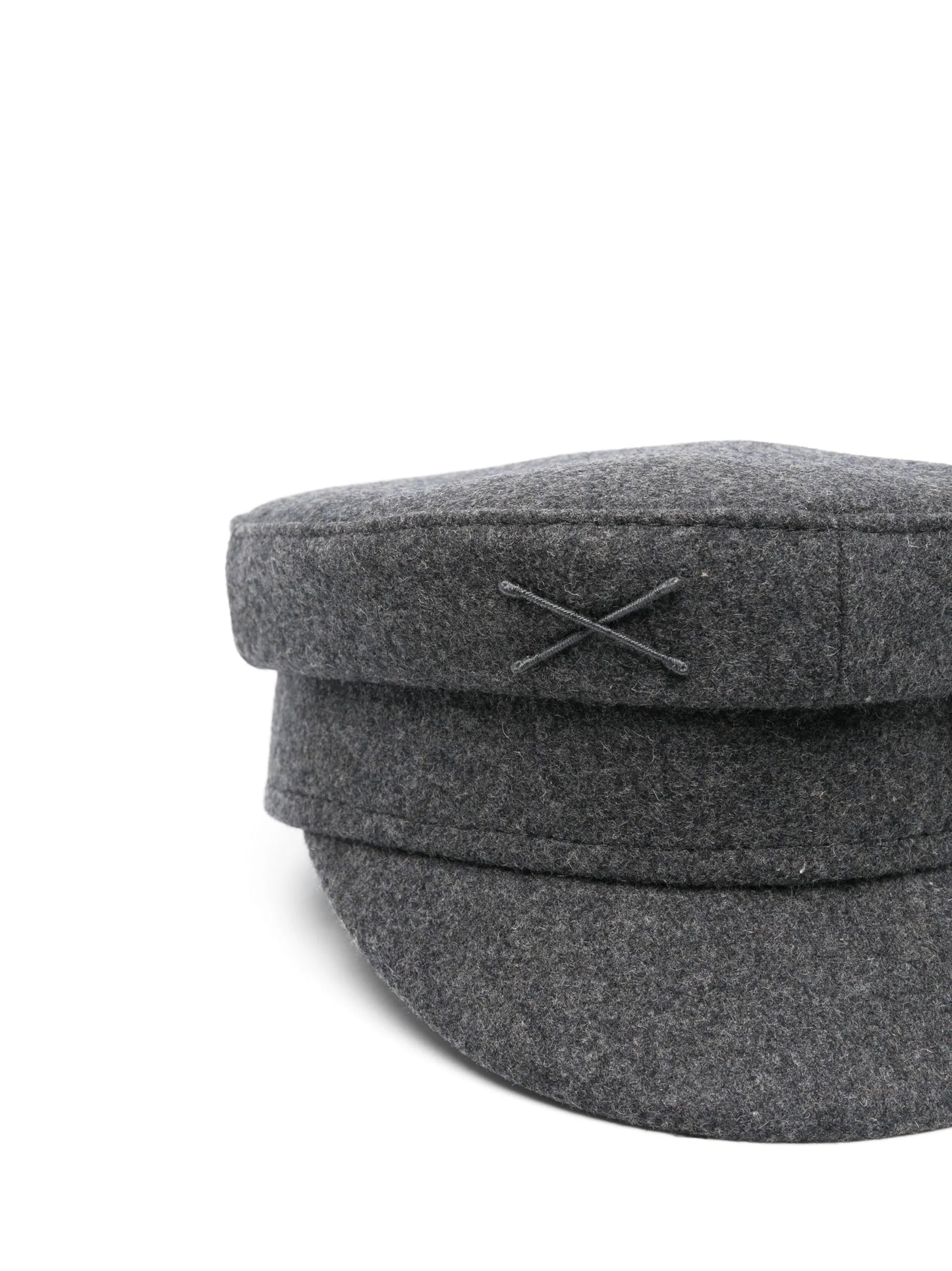 monogram-embroidered baker boy cap