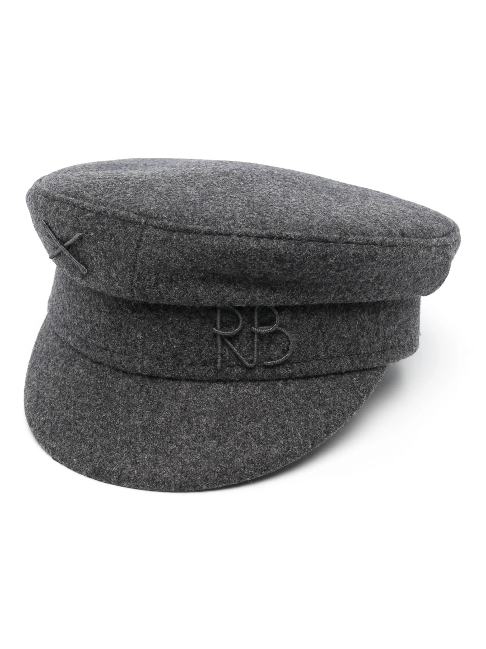 monogram-embroidered baker boy cap