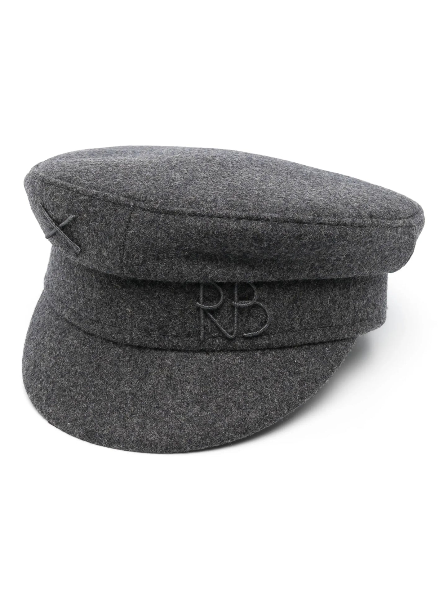 monogram-embroidered baker boy cap
