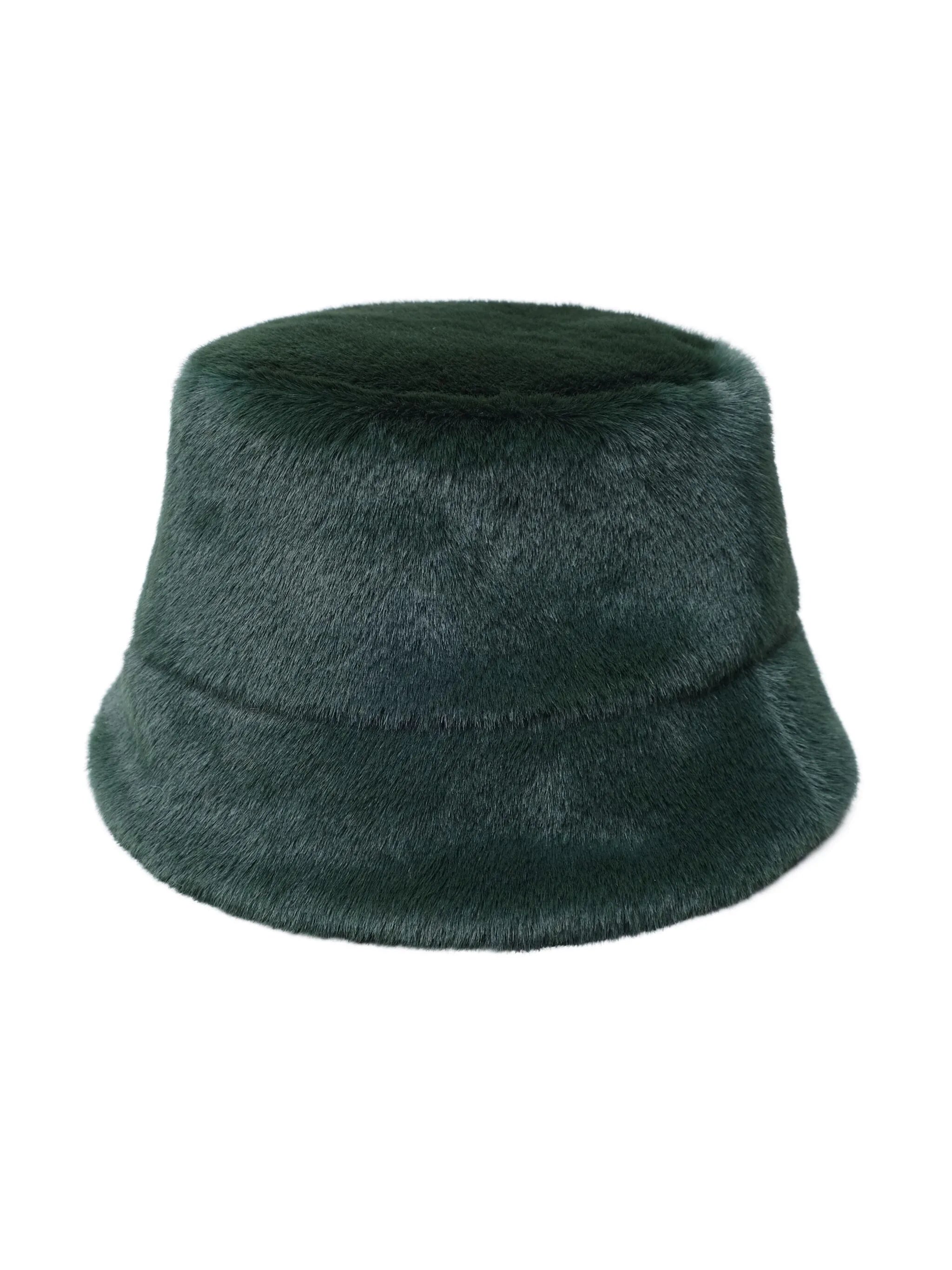 faux-fur bucket hat