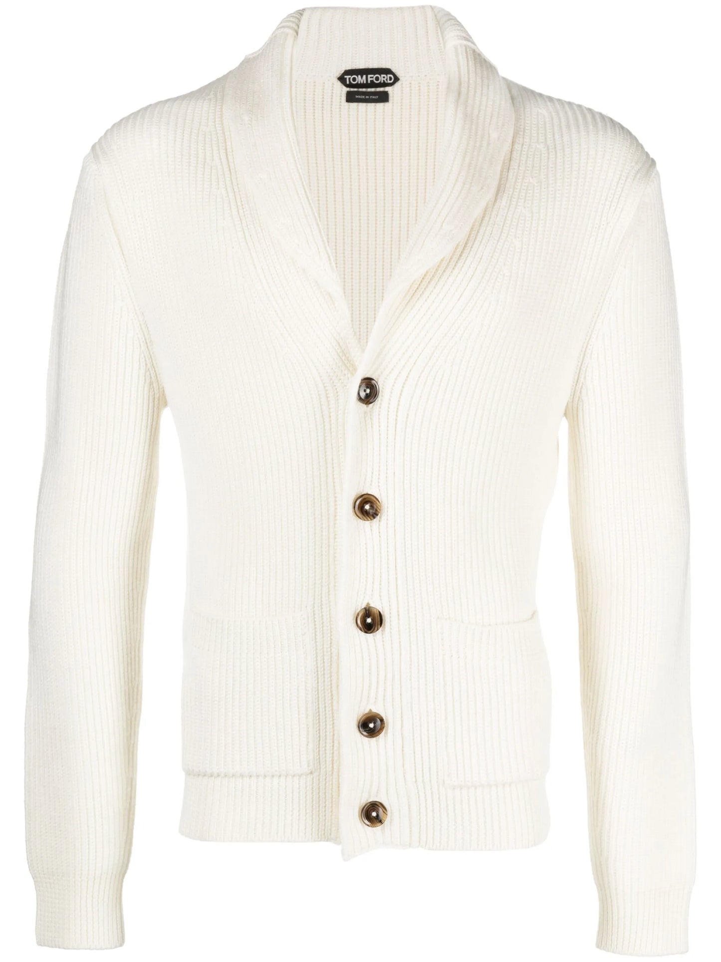 shawl-lapel V-neck cardigan
