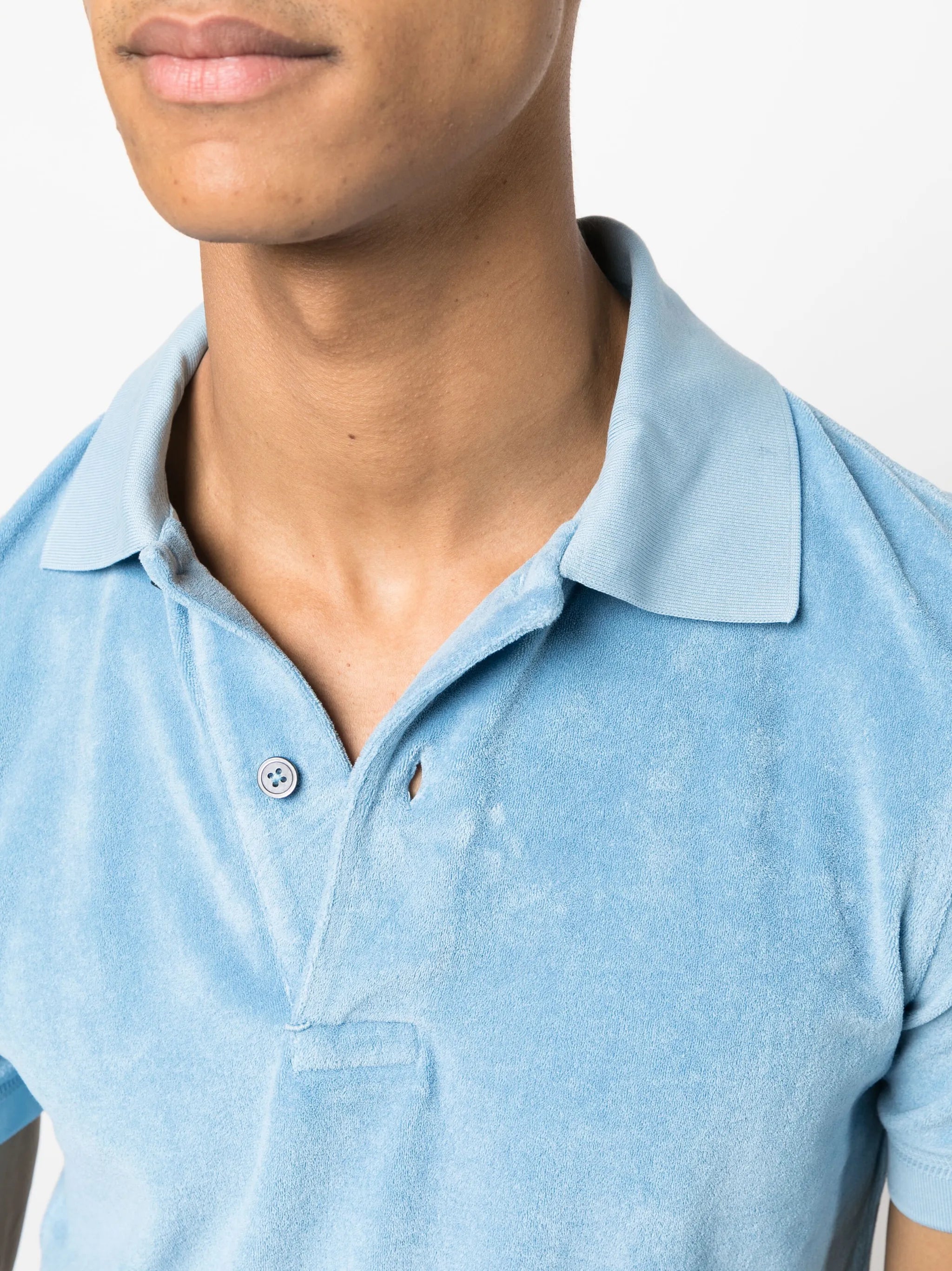 towelling-finish cotton polo shirt